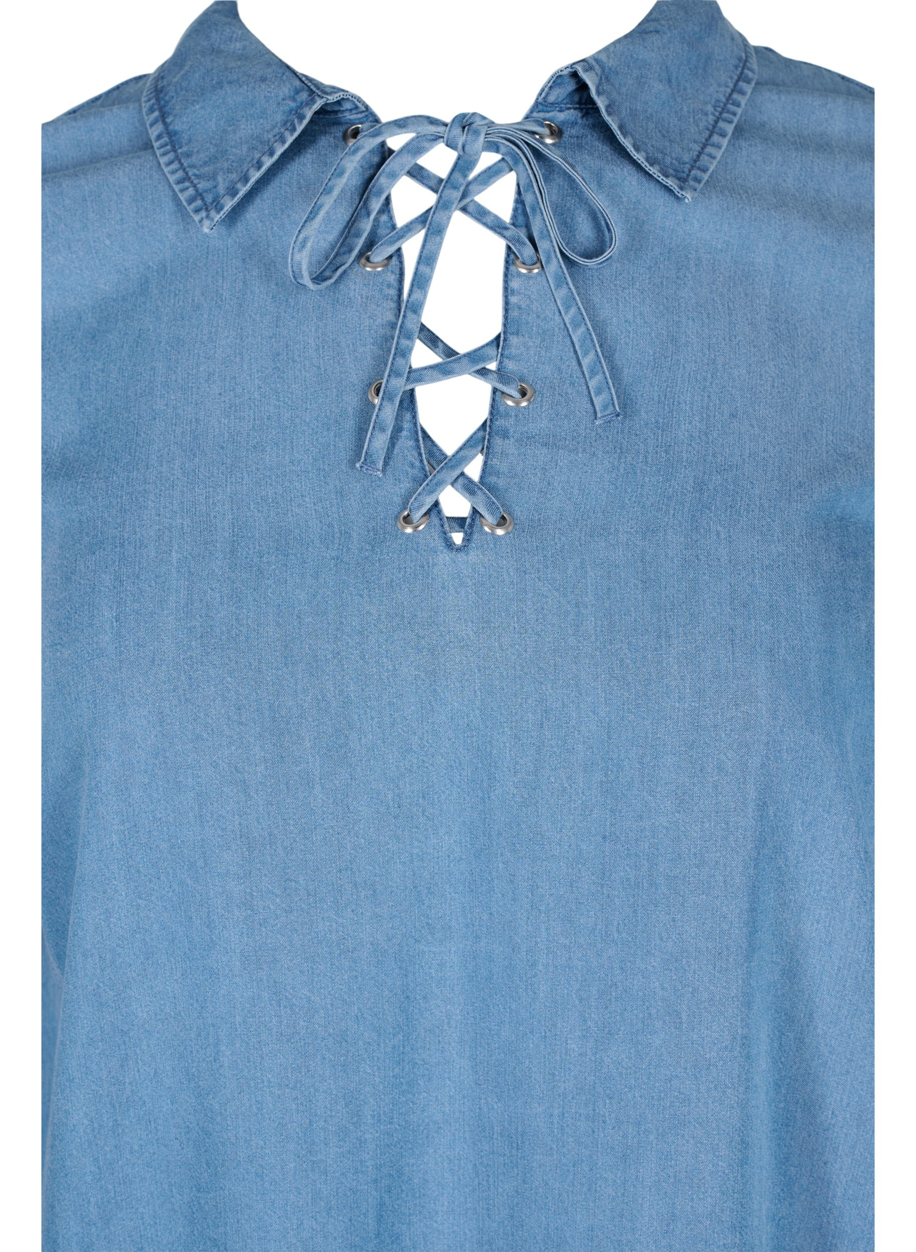 Tunic with 3/4 sleeves, Blue denim, Packshot image number 2
