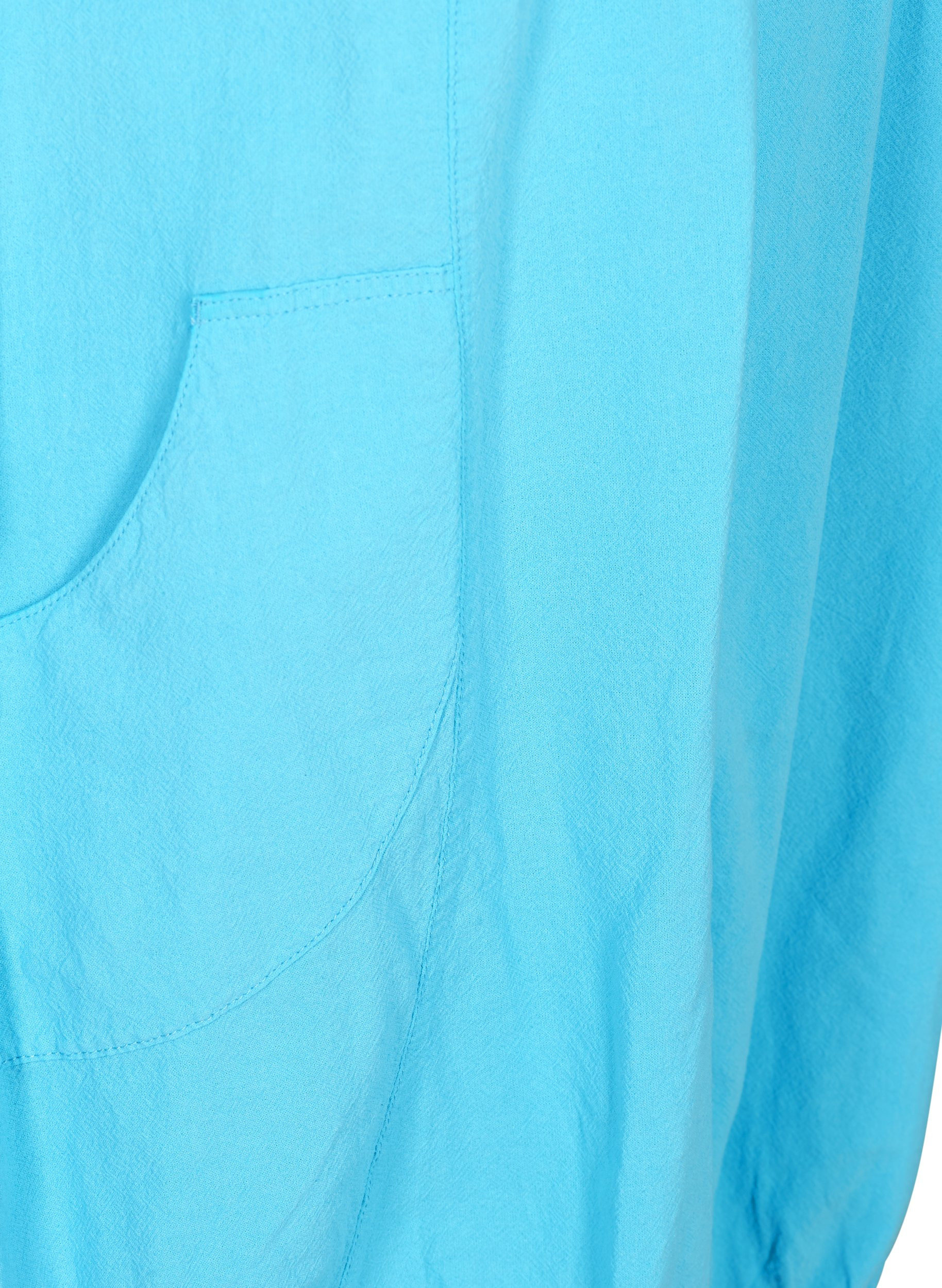 Short-sleeved cotton dress, River Blue, Packshot image number 3