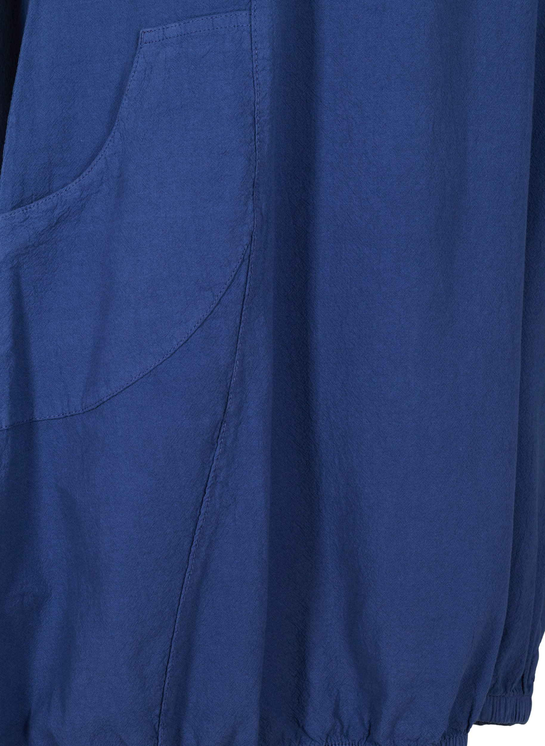 Short-sleeved cotton dress, Twilight Blue, Packshot image number 3