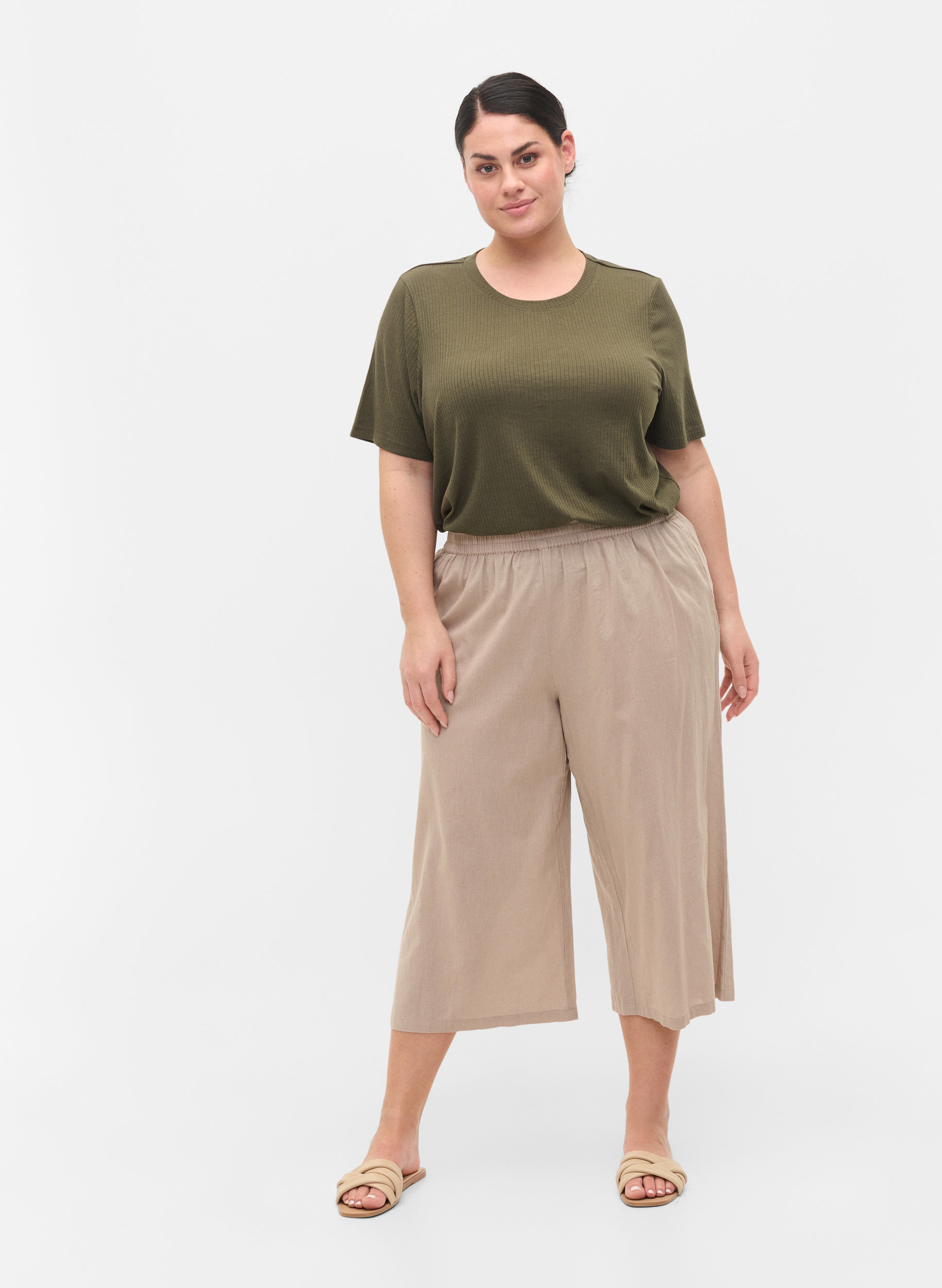 cotton blend with linen - Beige 