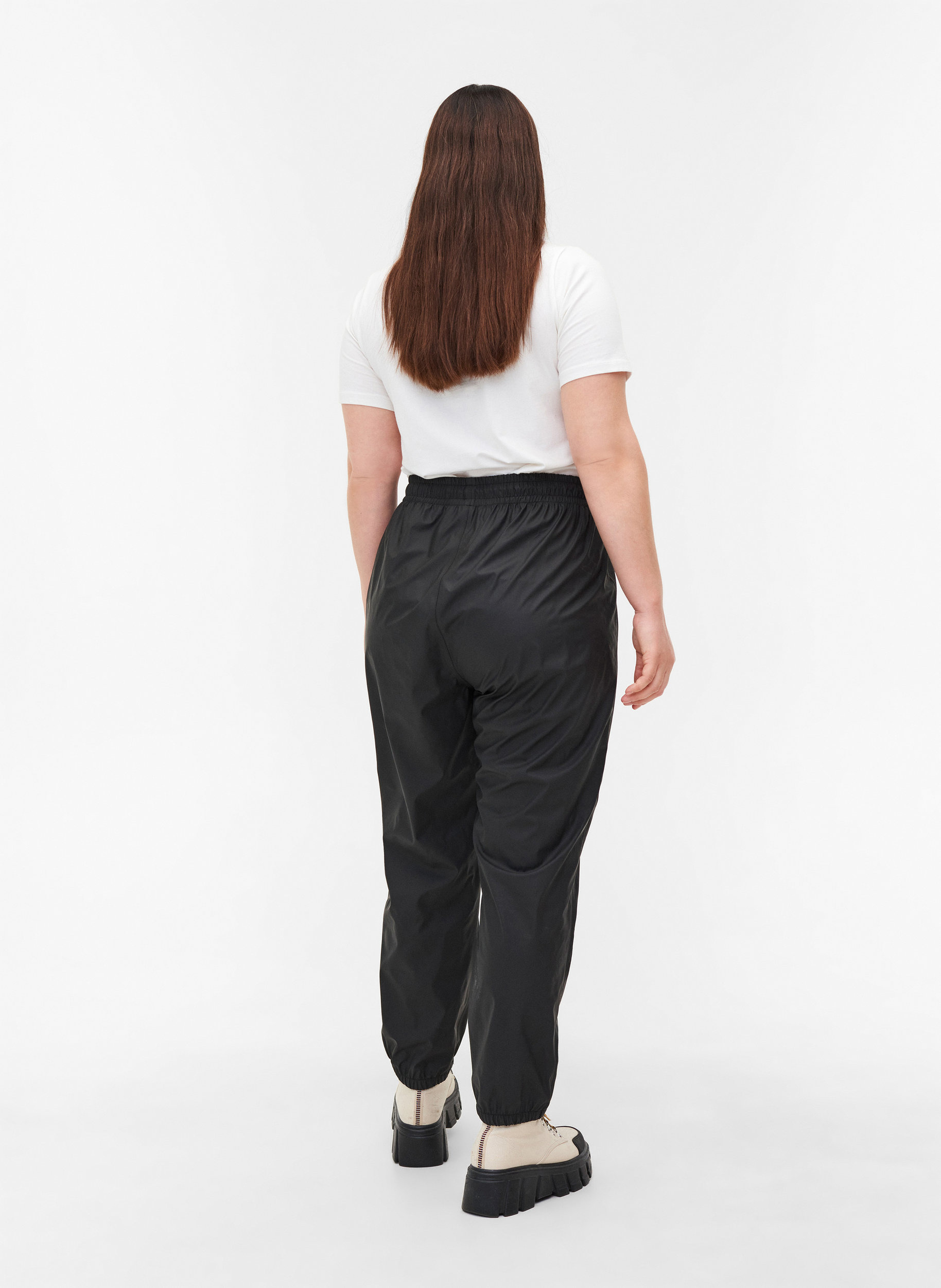 Rain trousers with taped seams, Black, Model image number 2