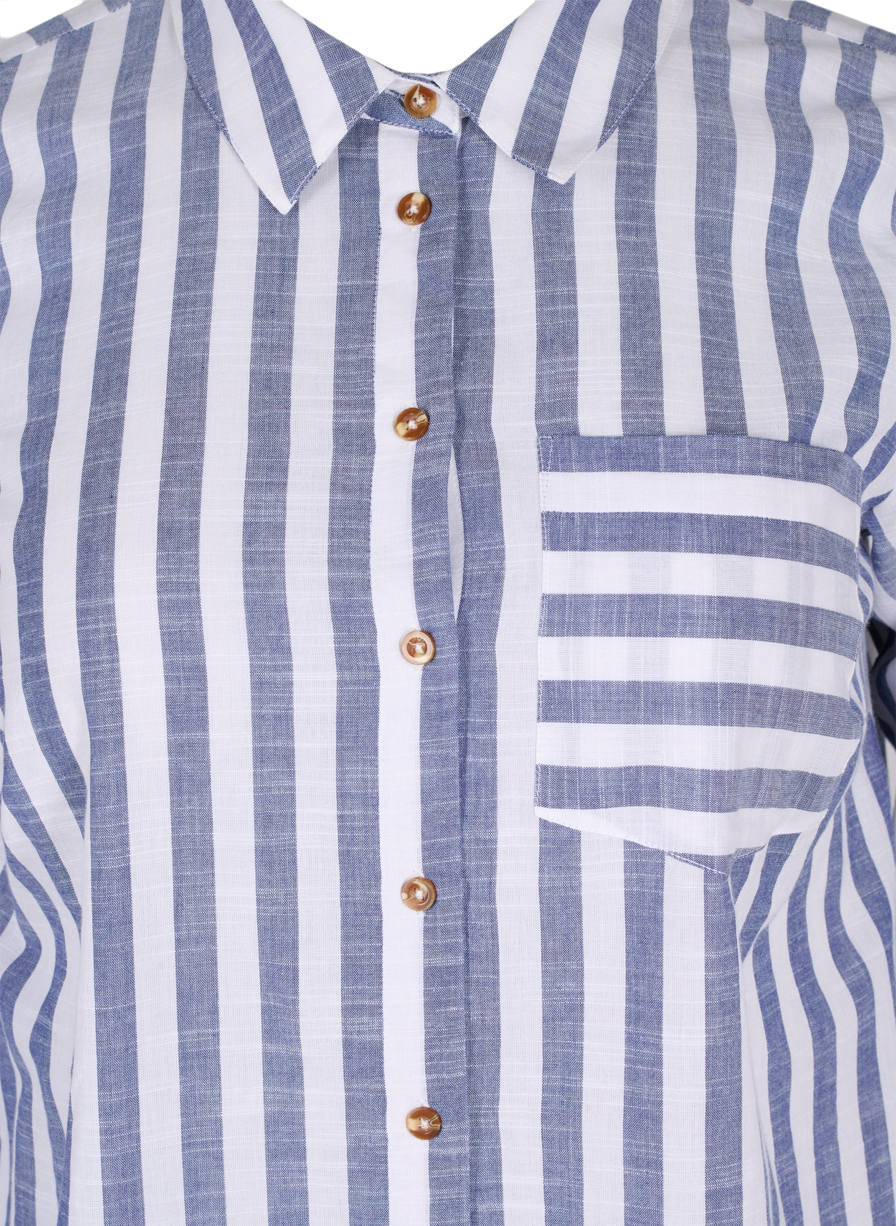 Long striped shirt in cotton - Blue 