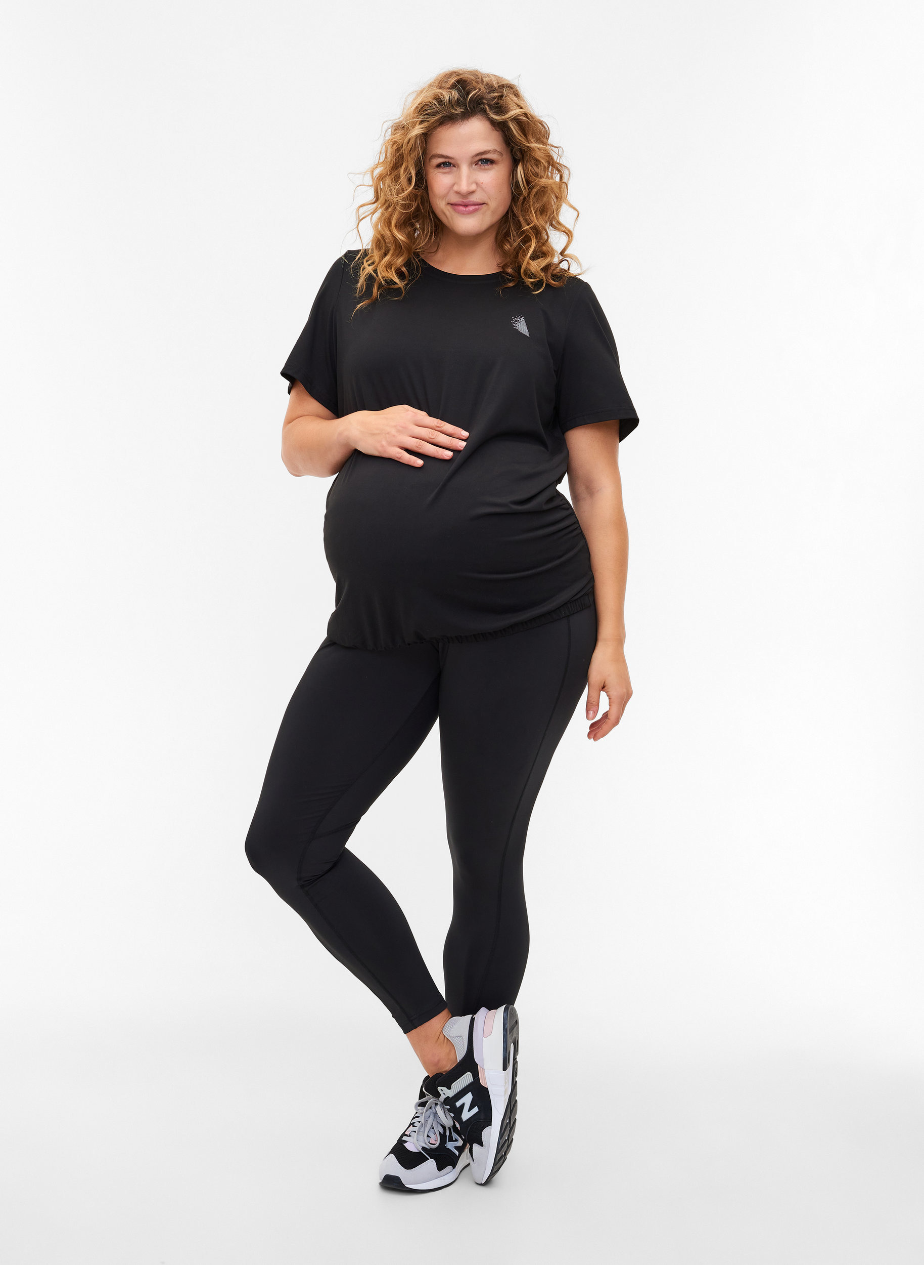 Maternity gym t-shirt - Black - Sz. 42 