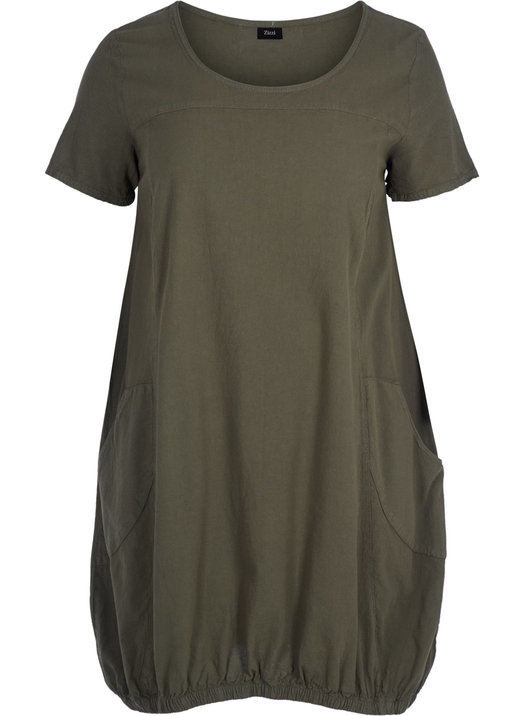 Short-sleeved cotton dress, Ivy Green, Packshot image number 0