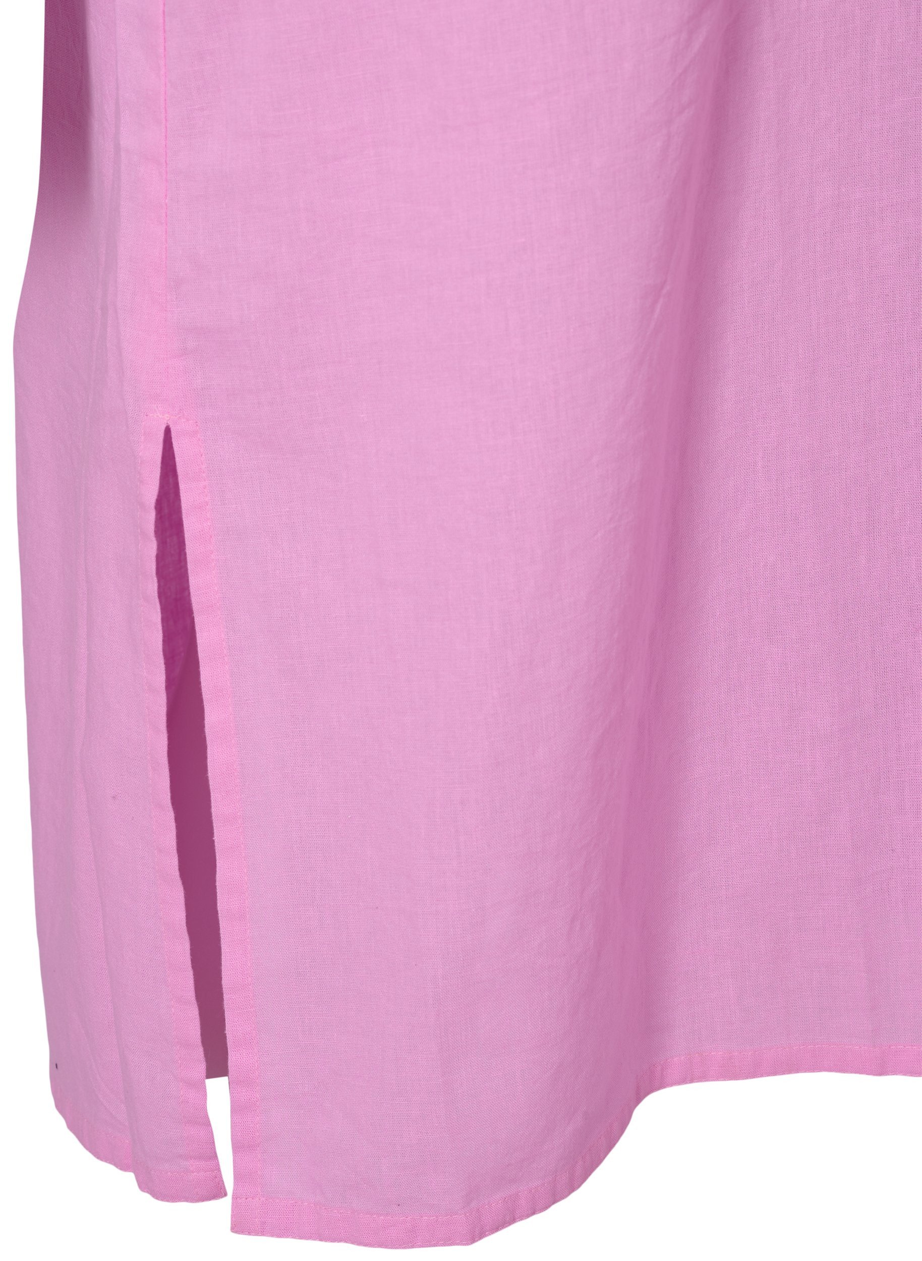 Long short-sleeved shirt dress, Begonia Pink, Packshot image number 3