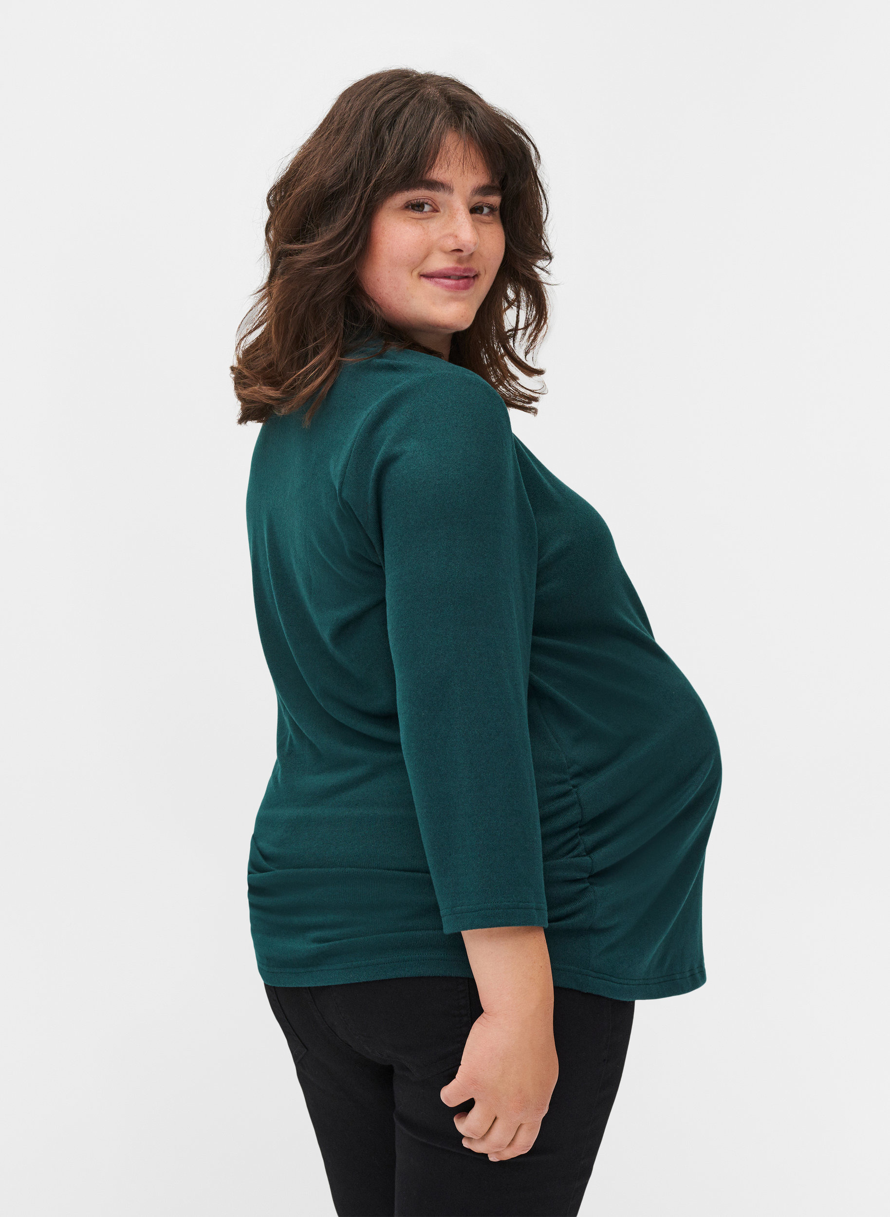 Maternity blouse with 3/4 sleeves and V 