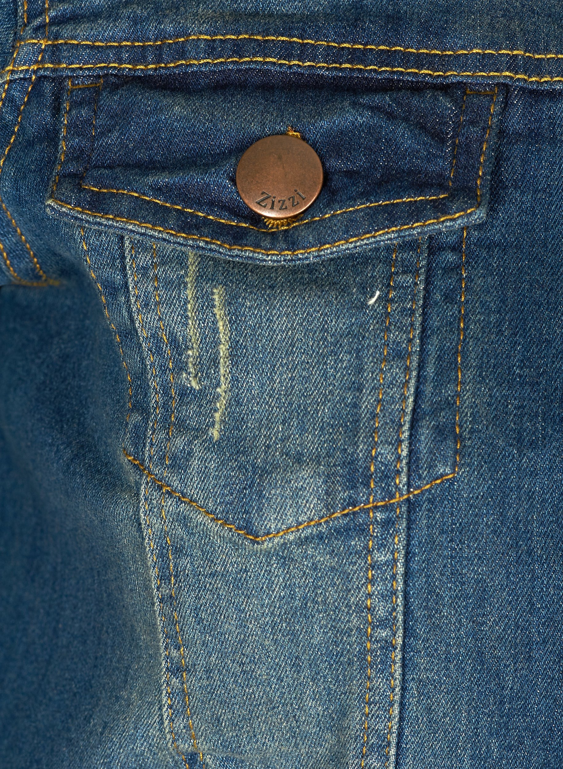 Short denim jacket made from cotton, Blue denim, Packshot image number 3