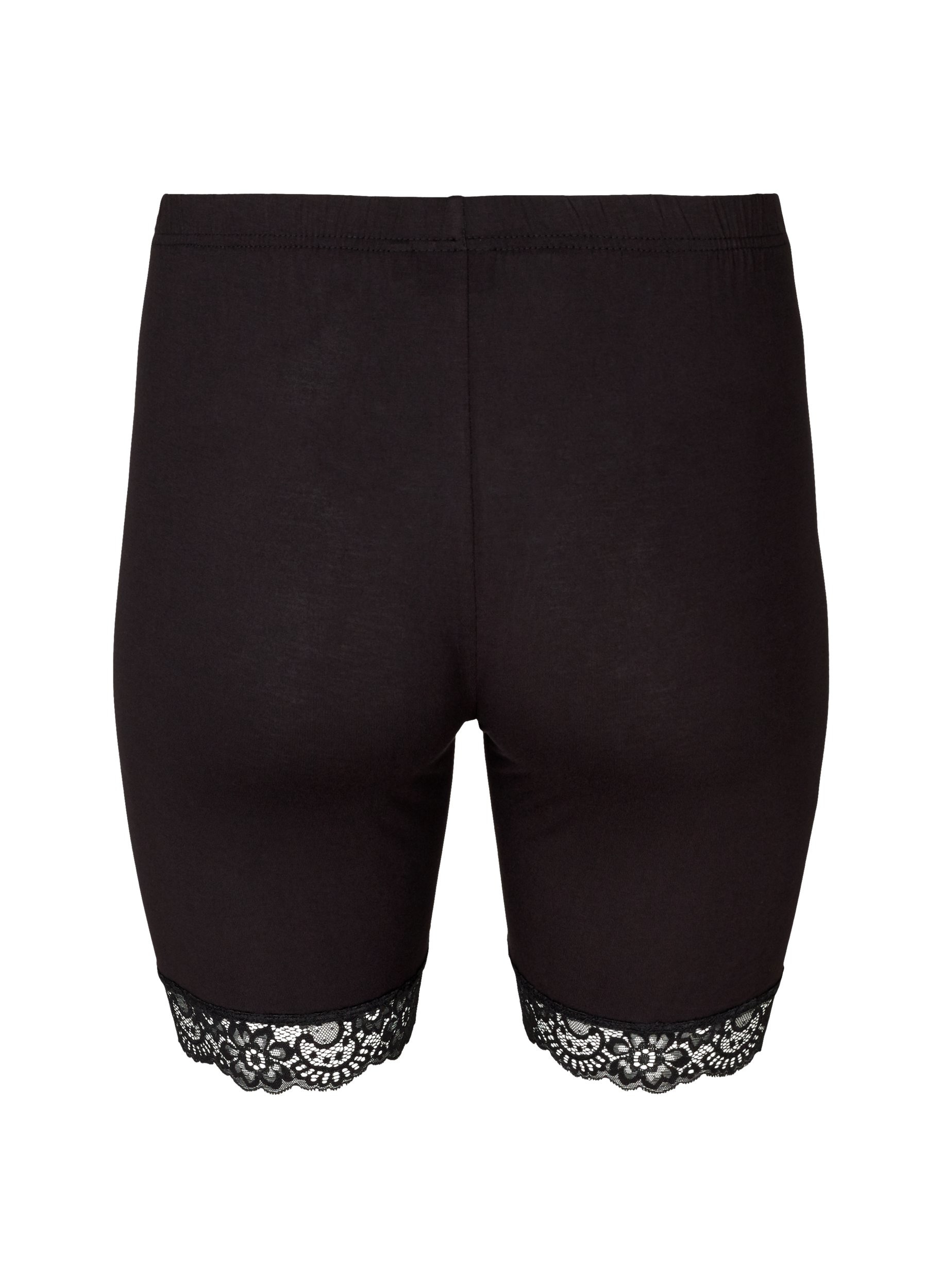Cycling shorts with lace trim - Black 