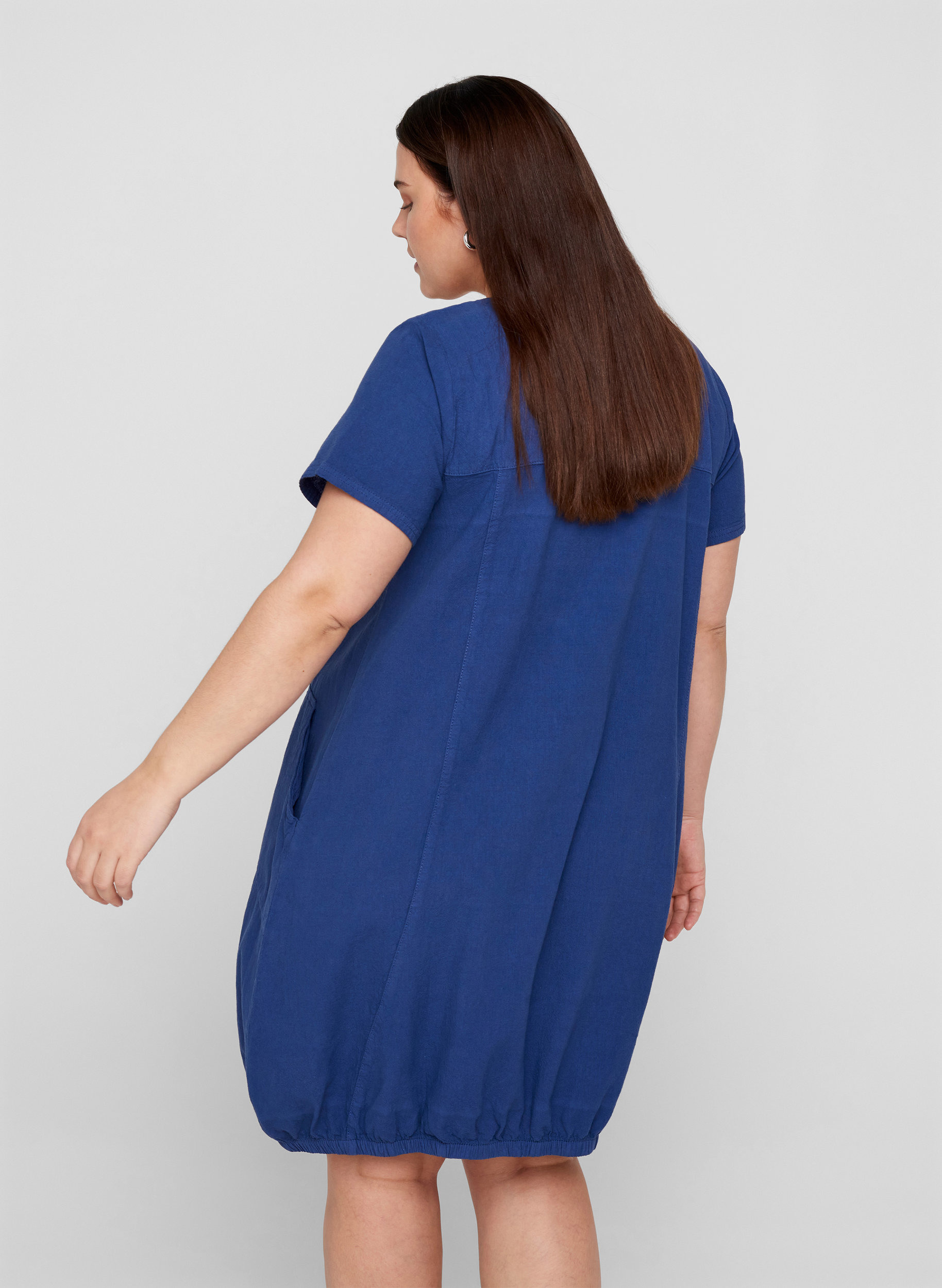 Short-sleeved cotton dress, Twilight Blue, Model image number 1