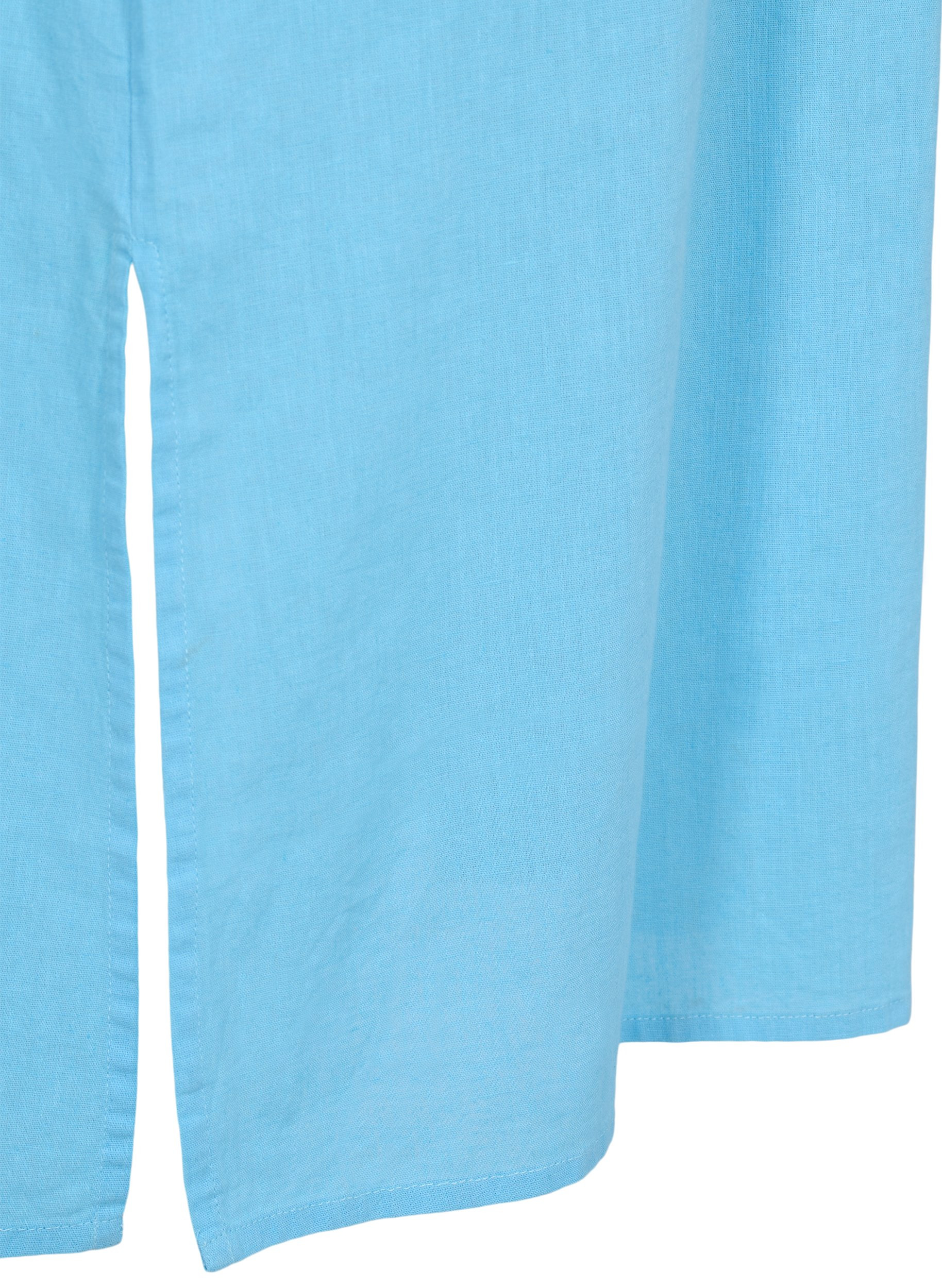 Long short-sleeved shirt dress, Alaskan Blue, Packshot image number 3
