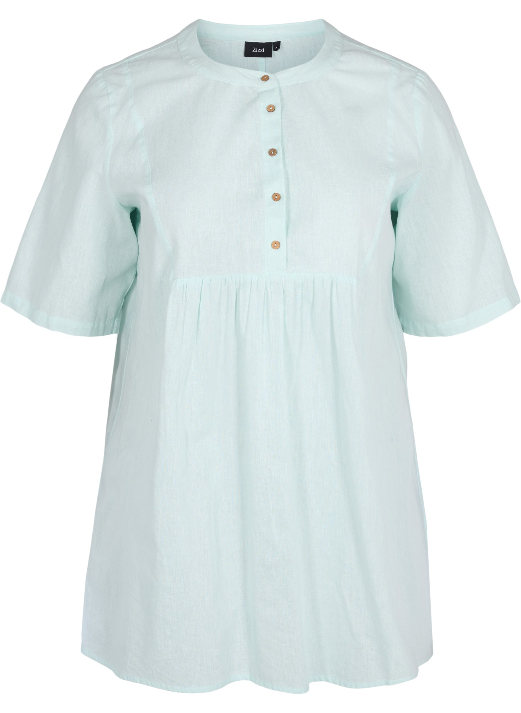 Short-sleeved tunic with buttons, Moonlight Jade, Packshot
