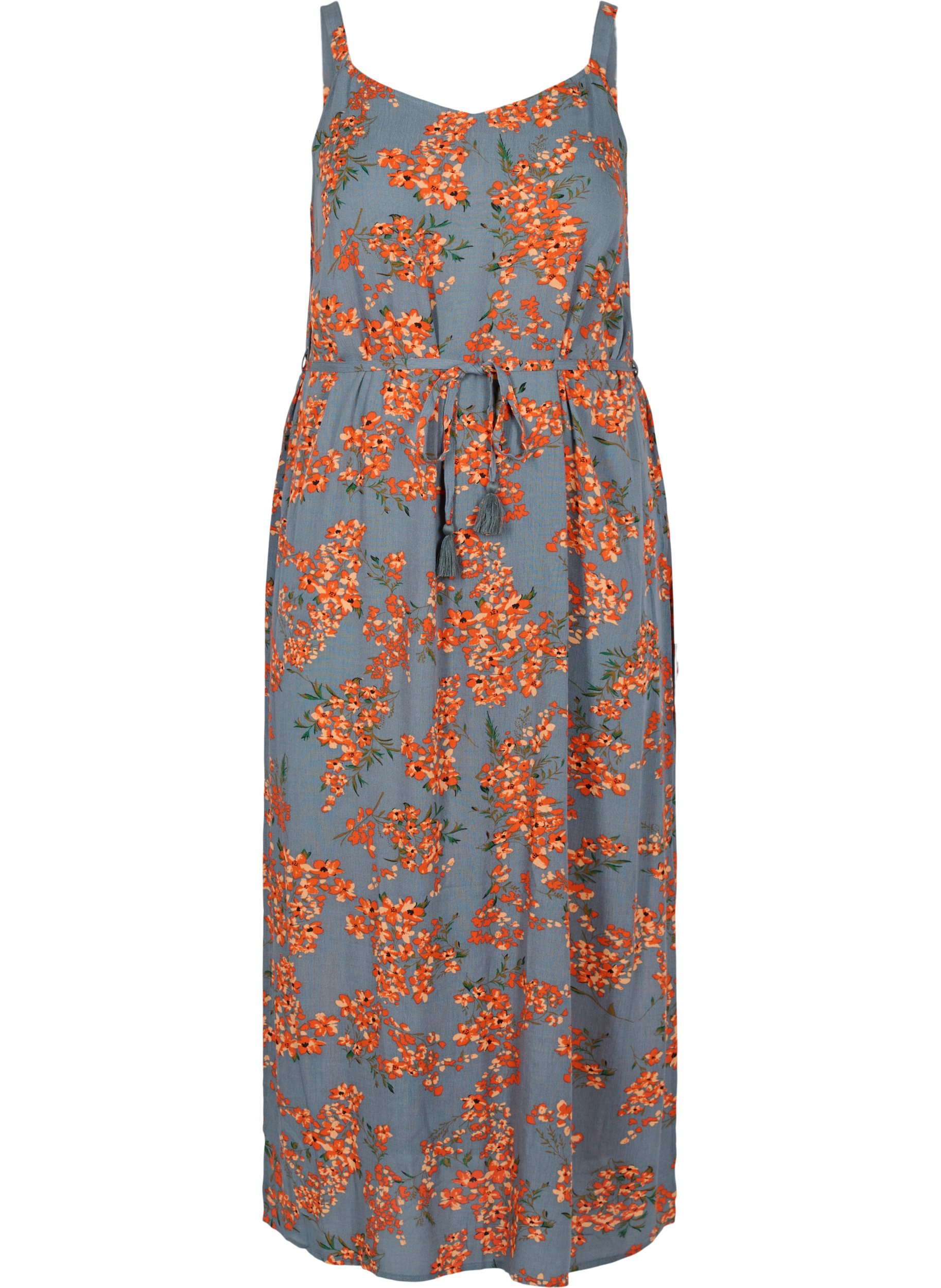 Printed Maxi dress in viscose, Balsam Green Flower, Packshot image number 0