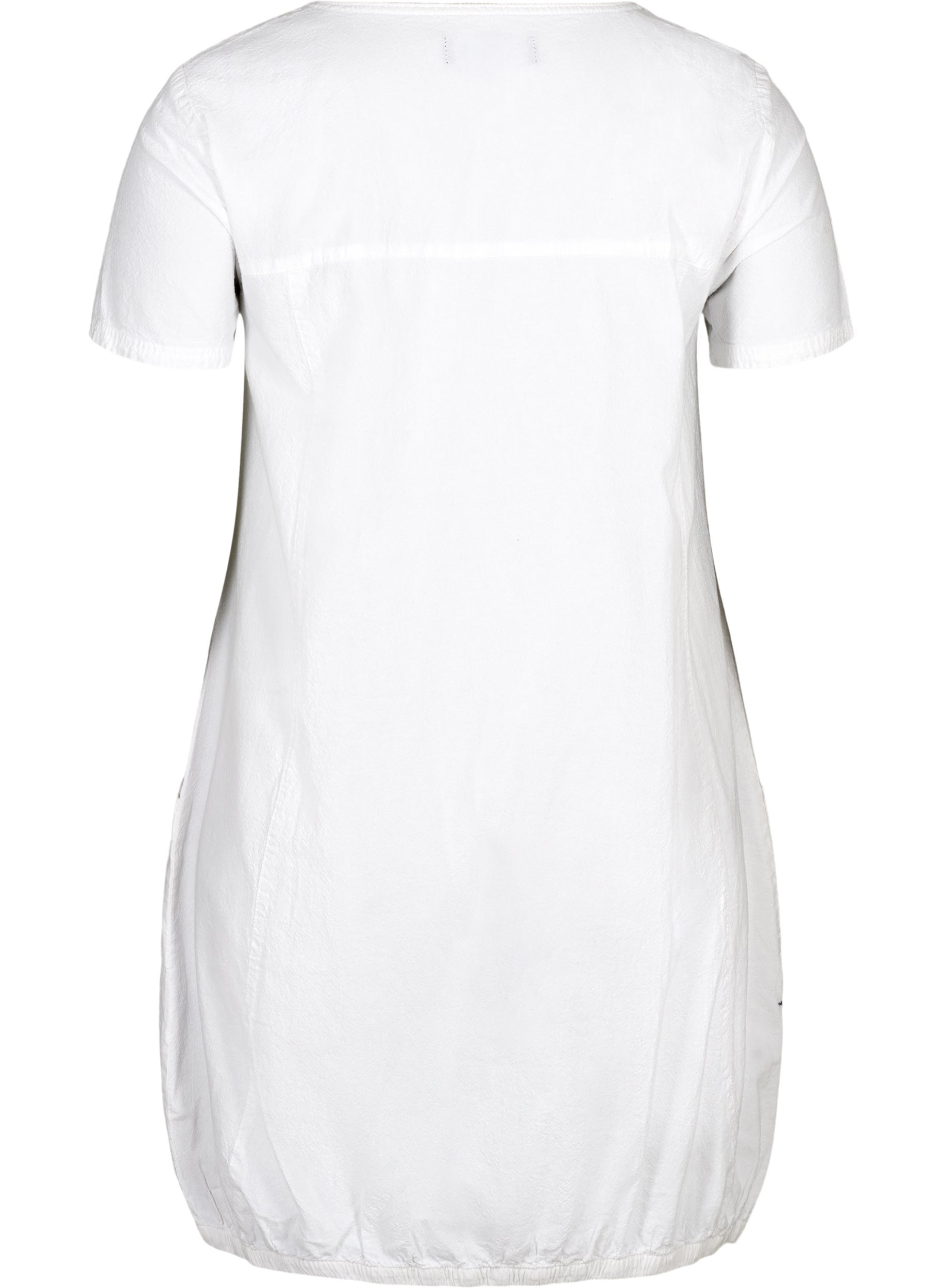 Short-sleeved cotton dress, White, Packshot image number 1