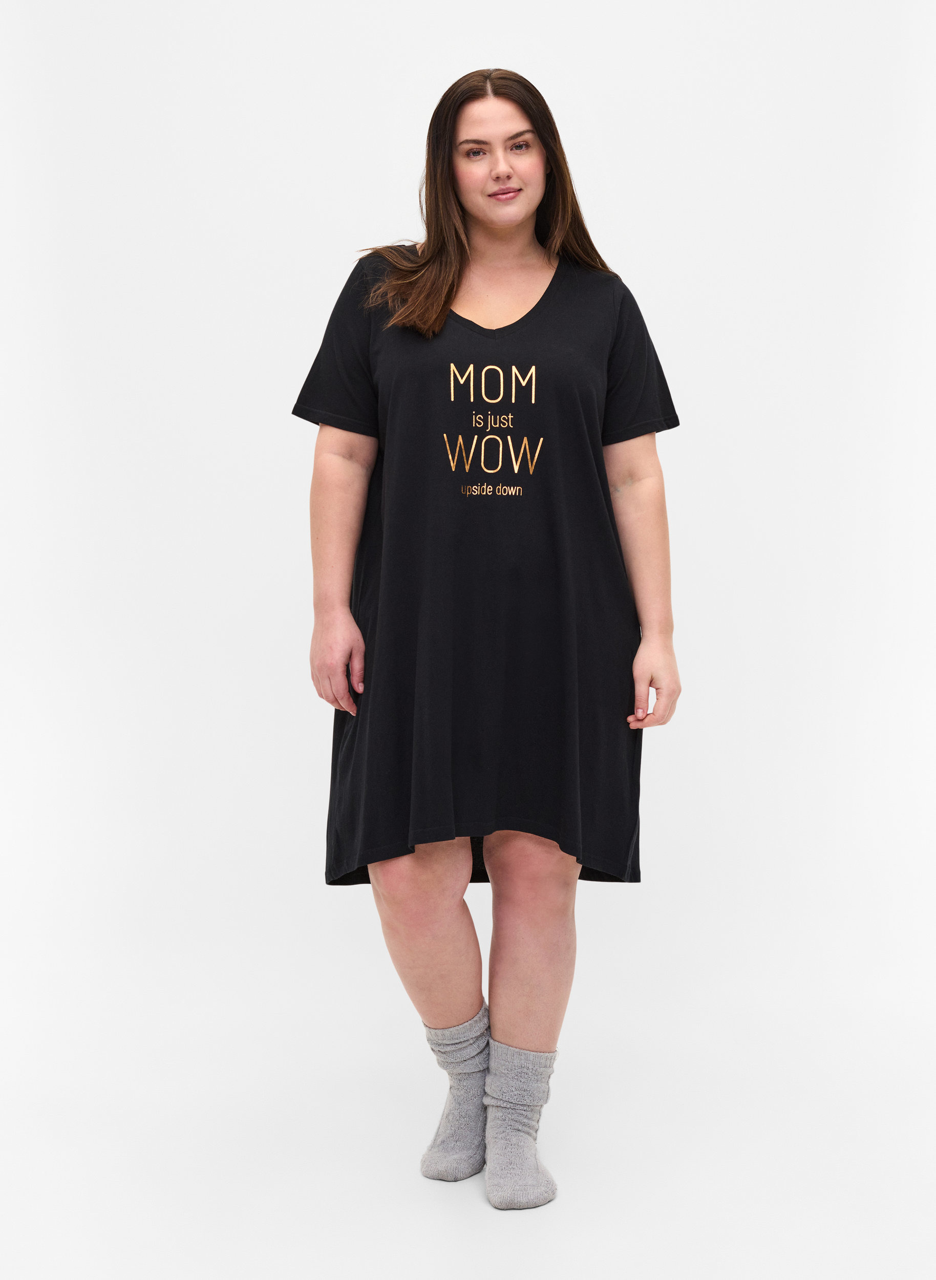 Short-sleeved cotton night dress 