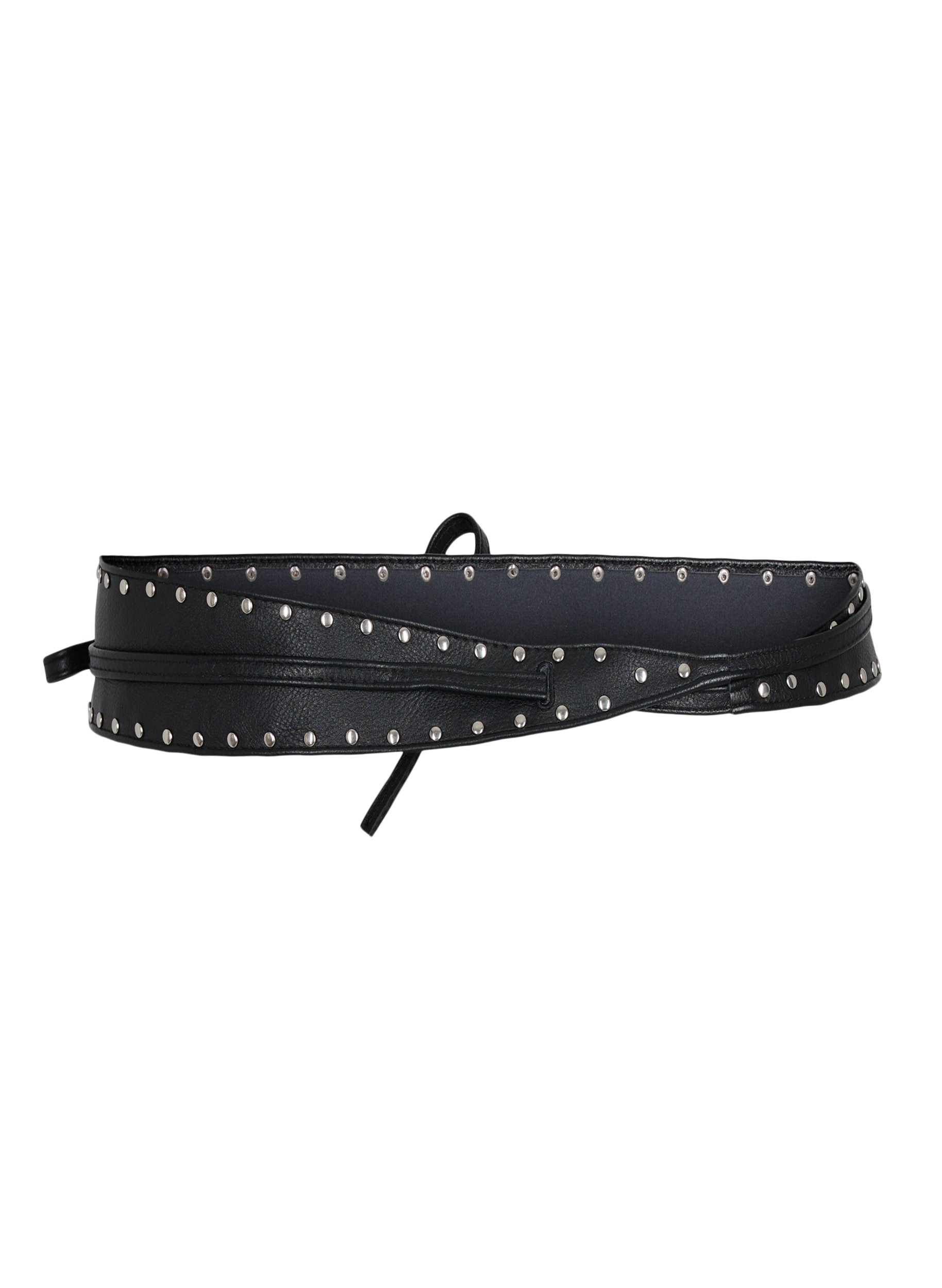 Studded faux-leather belt - Black 