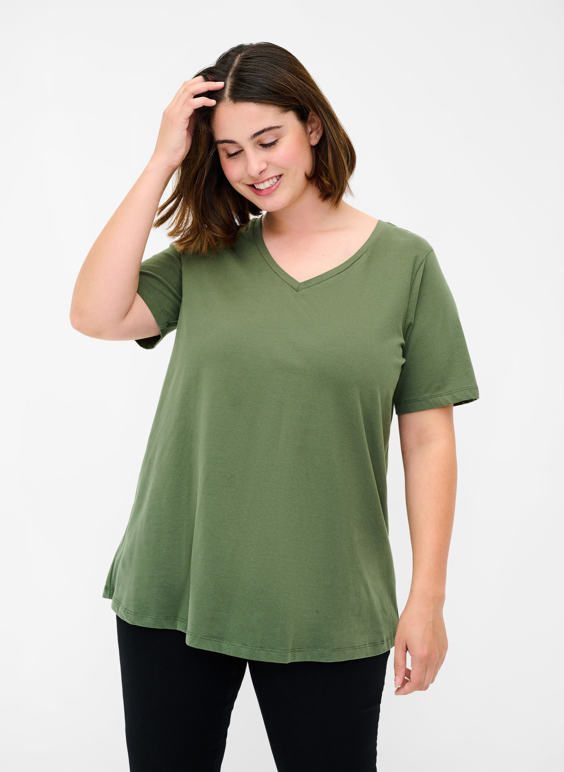 Basic t-shirt, Thyme, Model image number 0