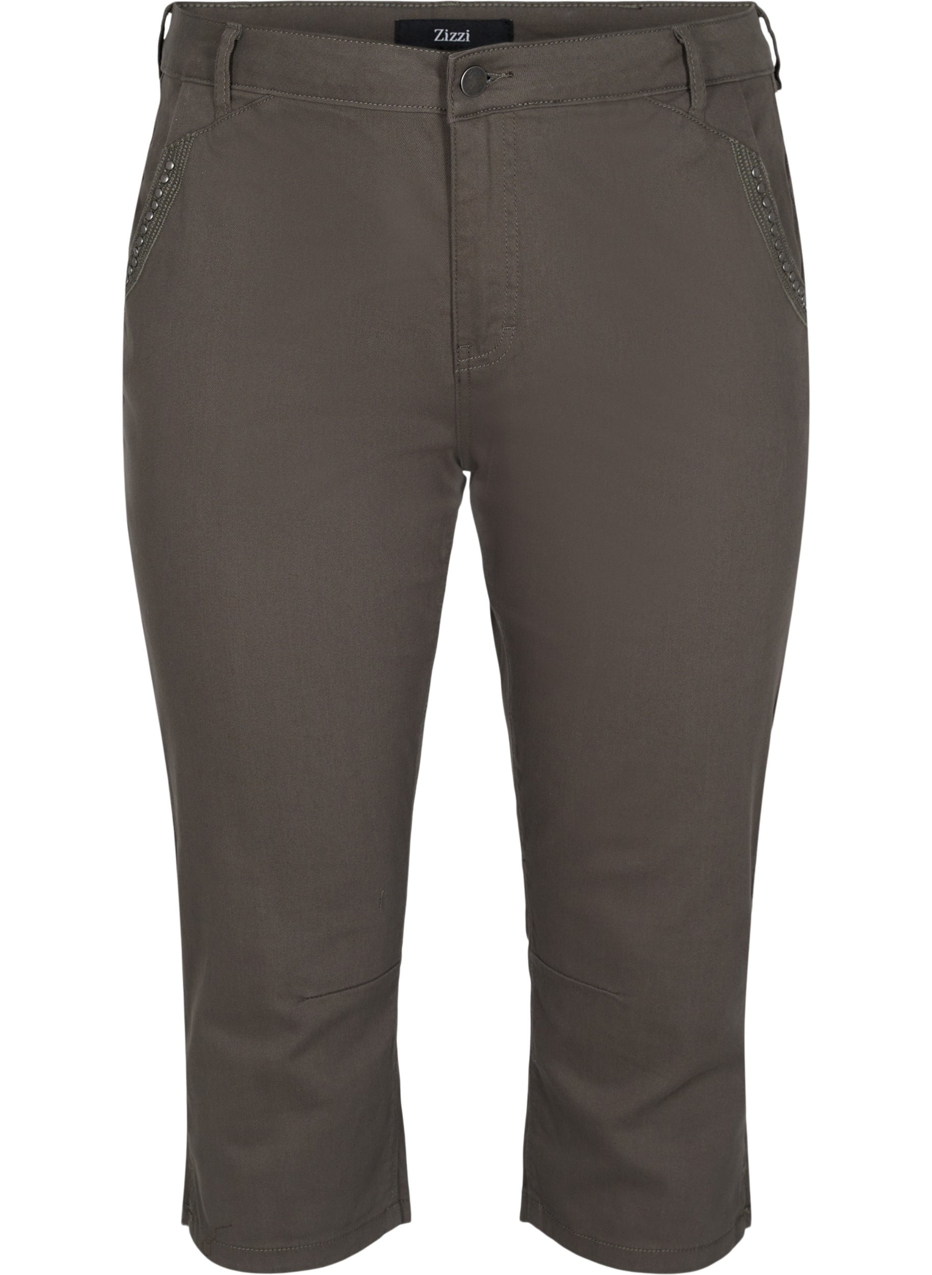 Denim capris with studs - Dark Grey 