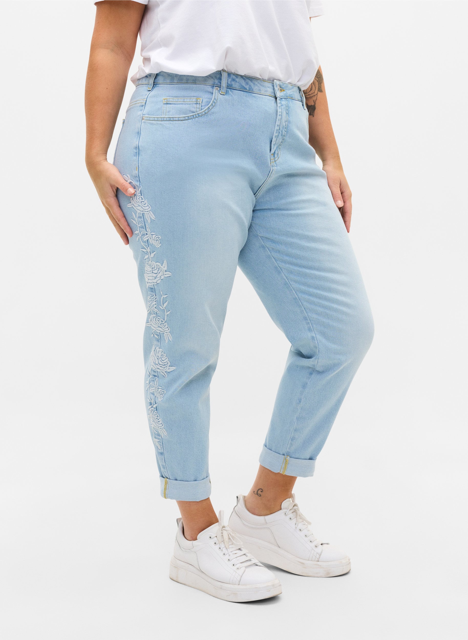 Cropped mom fit Mille jeans with 