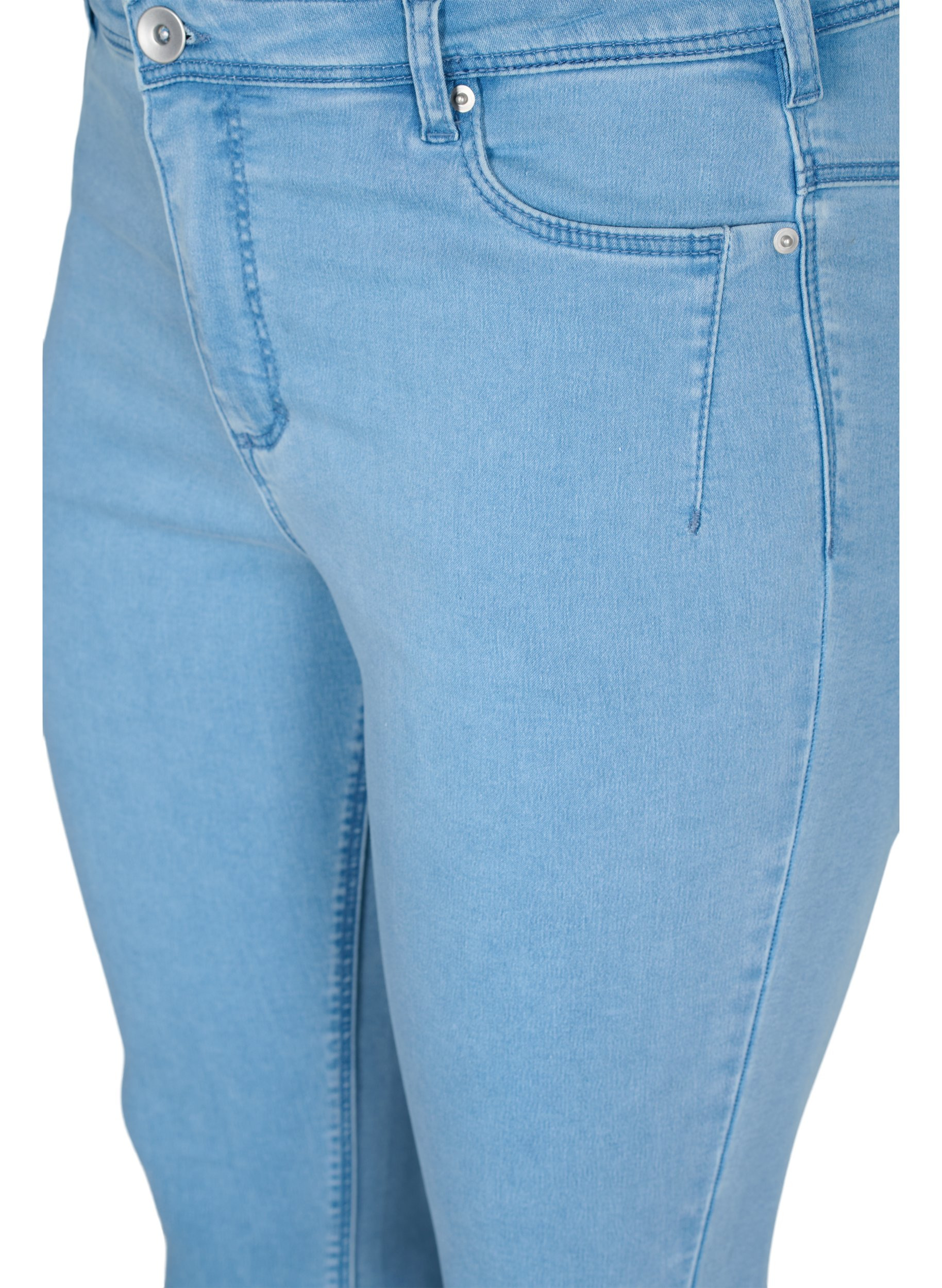 Cropped Amy jeans with a zip, Light blue denim, Packshot image number 2