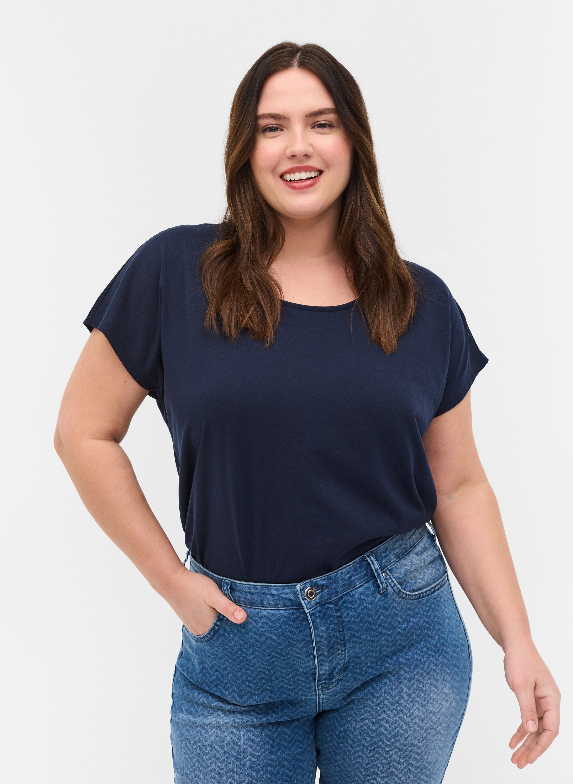 Cotton mix t-shirt, Navy Blazer, Model image number 0
