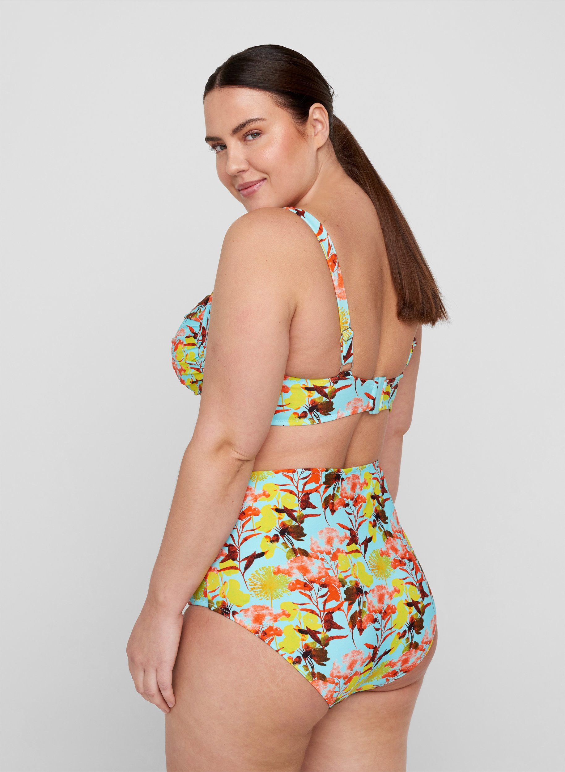 Printed bikini bottoms with extra high 