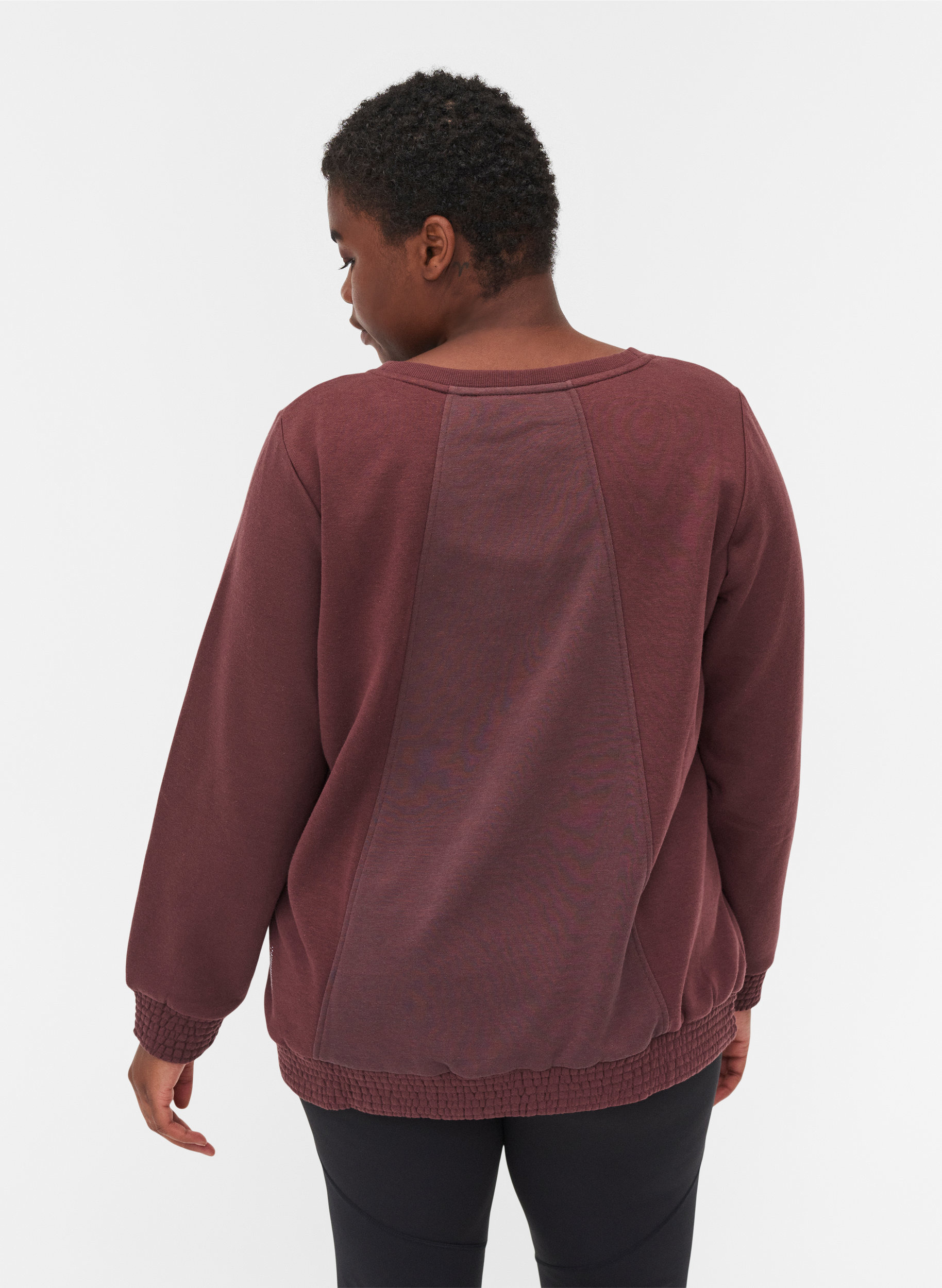 rounded neck and smock - Brown - Sz. 42 