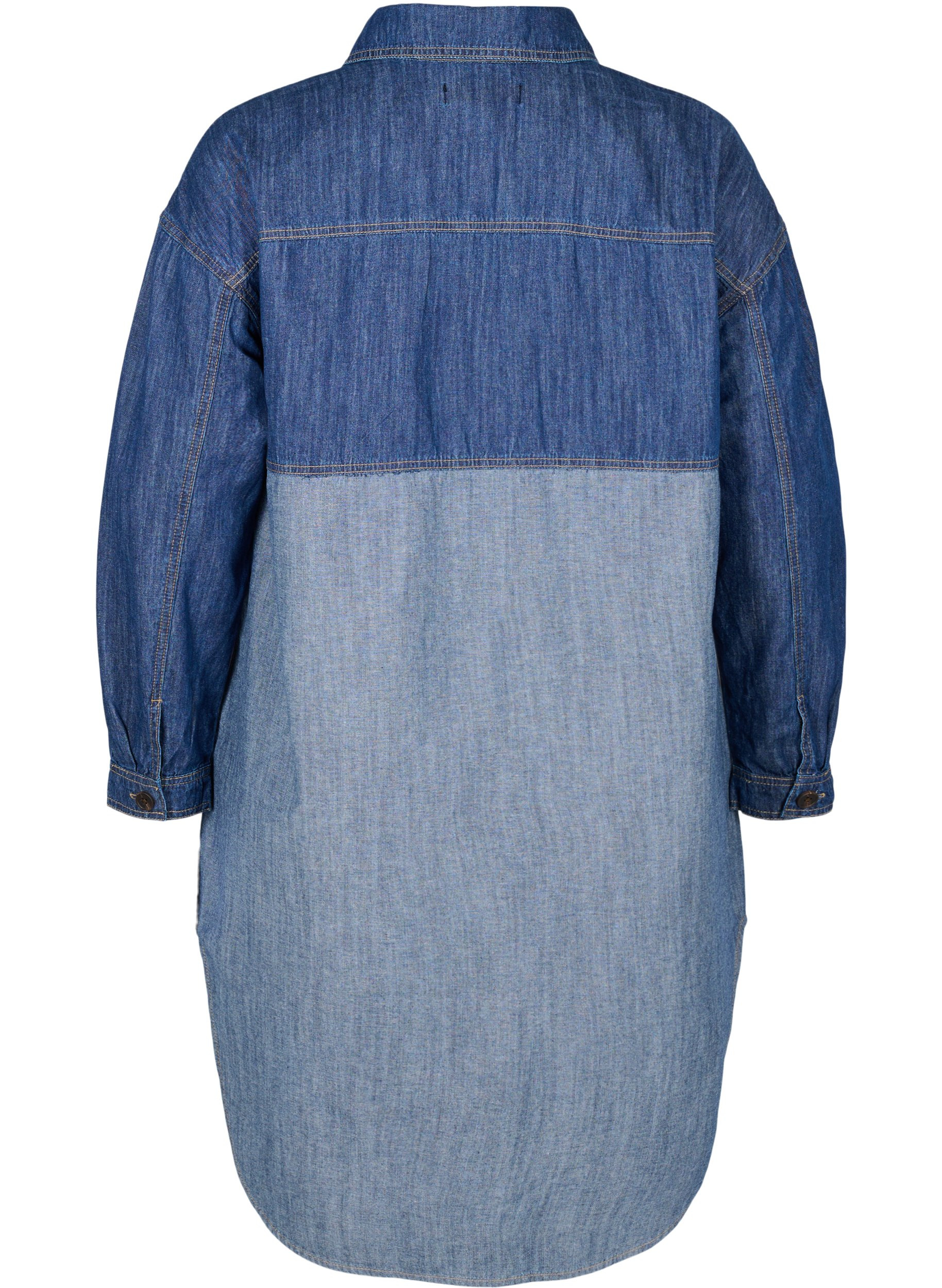 Long denim shirt jacket - Blue - Sz. 42 