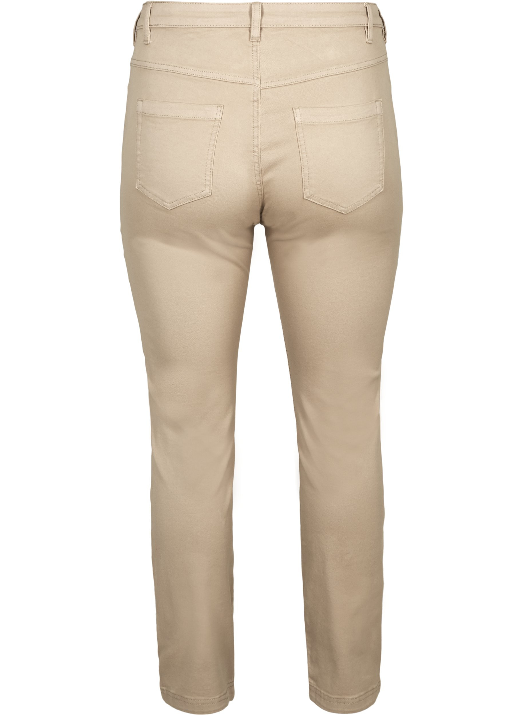 Slim fit Emily jeans with normal waist - Beige - Sz. 42-60 - Zizzifashion