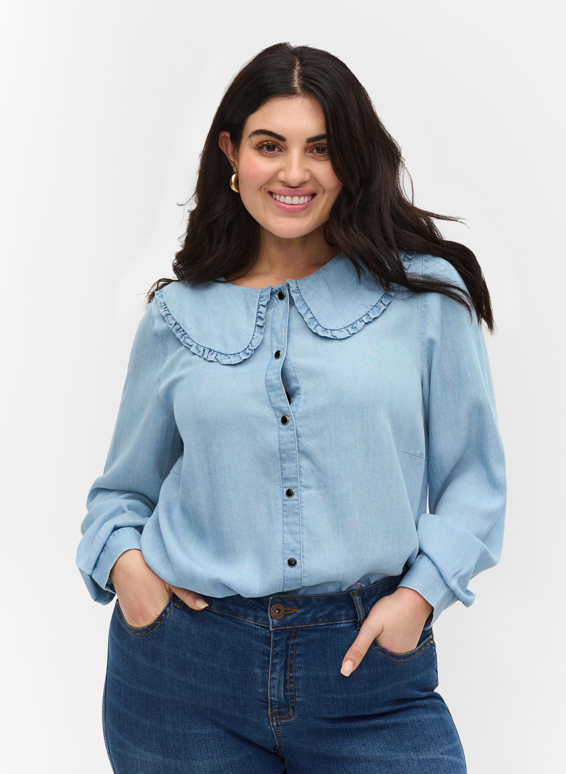 ruffled trim - Light Blue - Sz. 42 