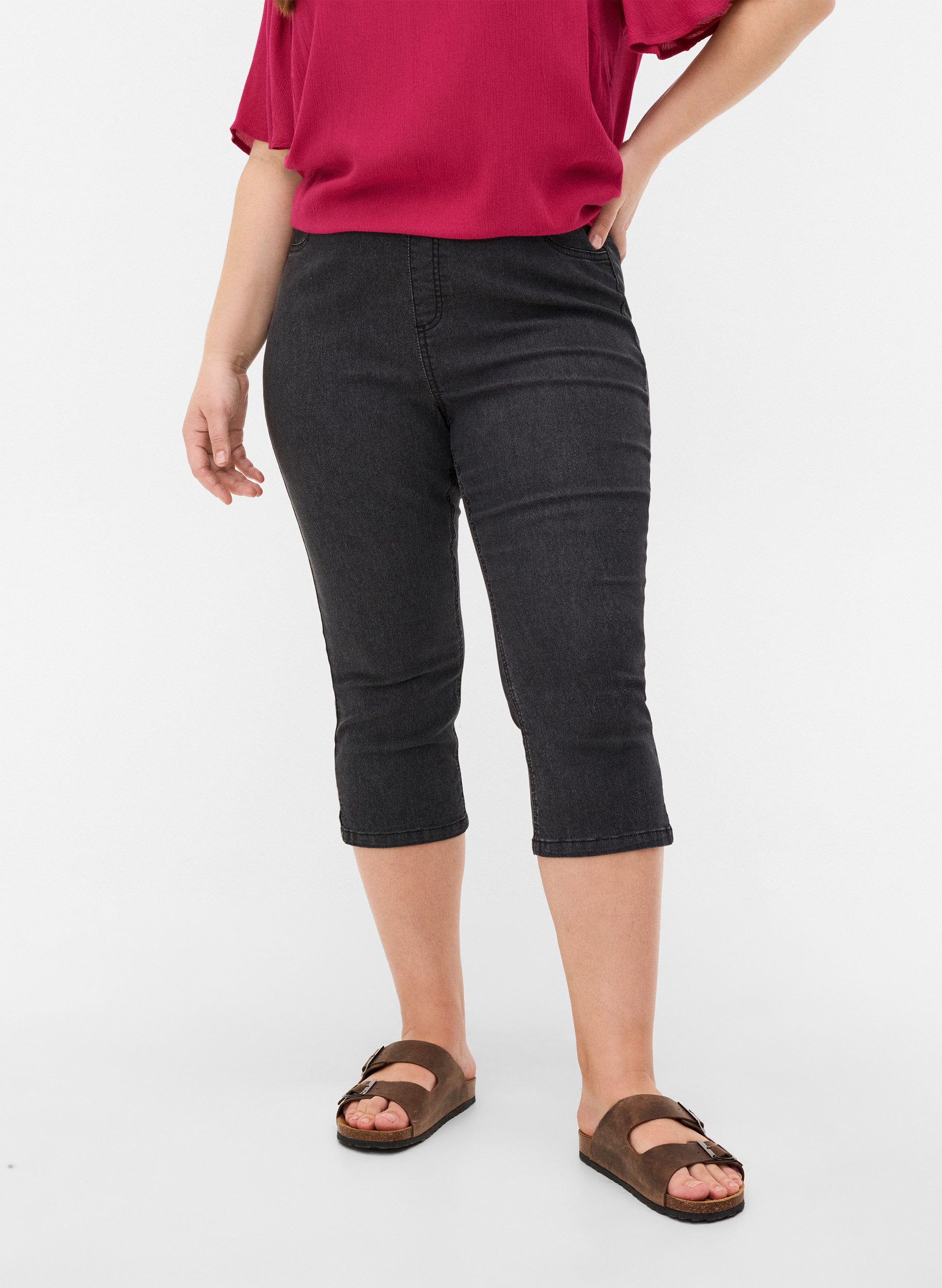 3/4-length jeggings in a cotton blend 
