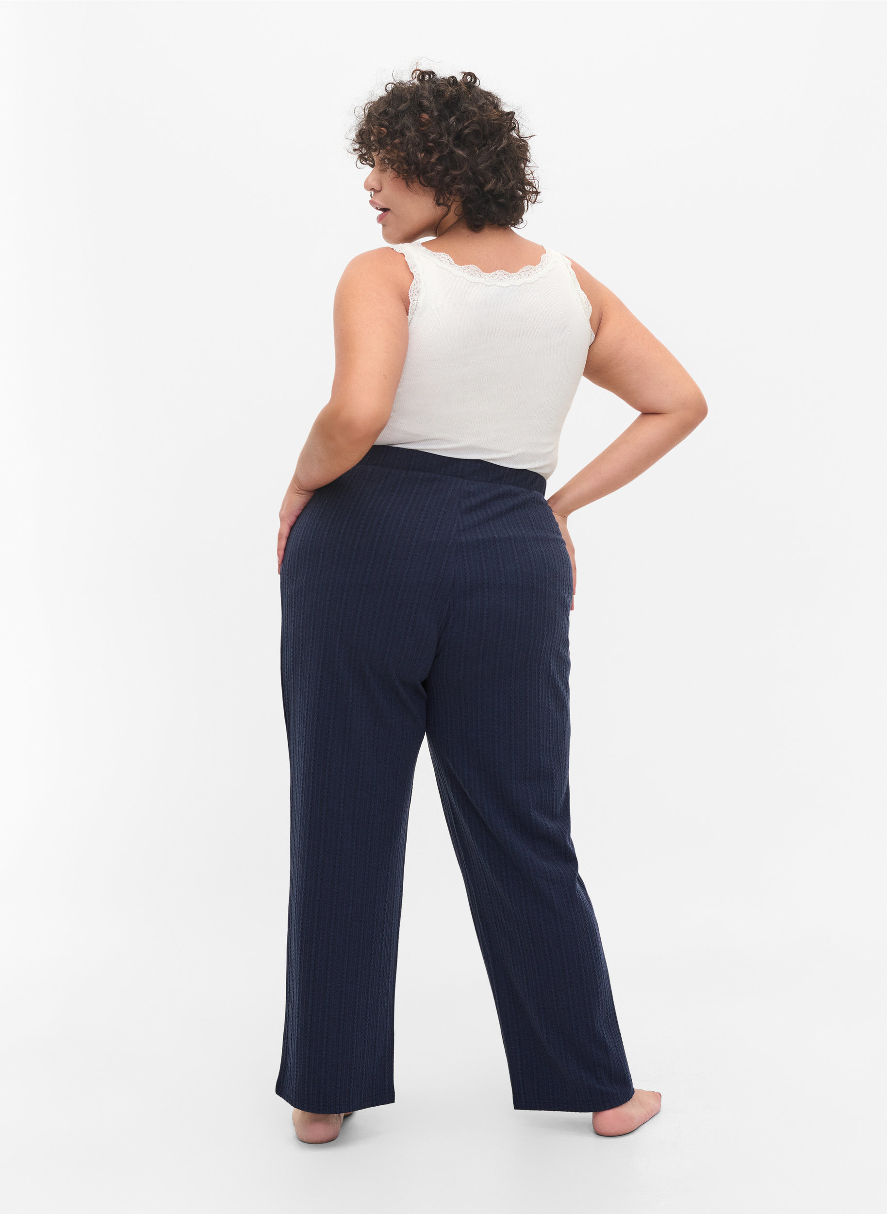 Loose trousers with structure - Blue 