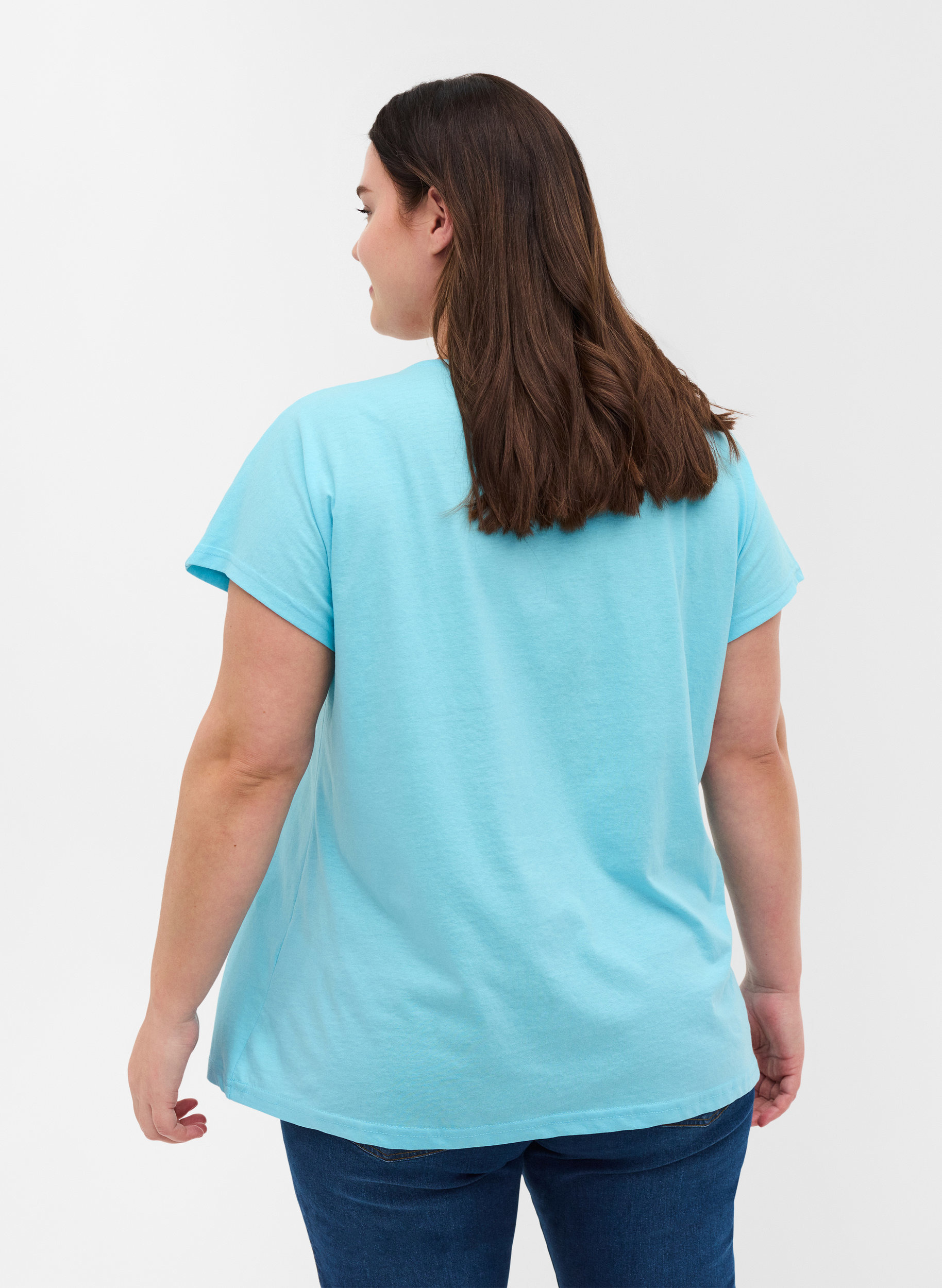 Cotton mix t-shirt, Blue Topaz, Model image number 1