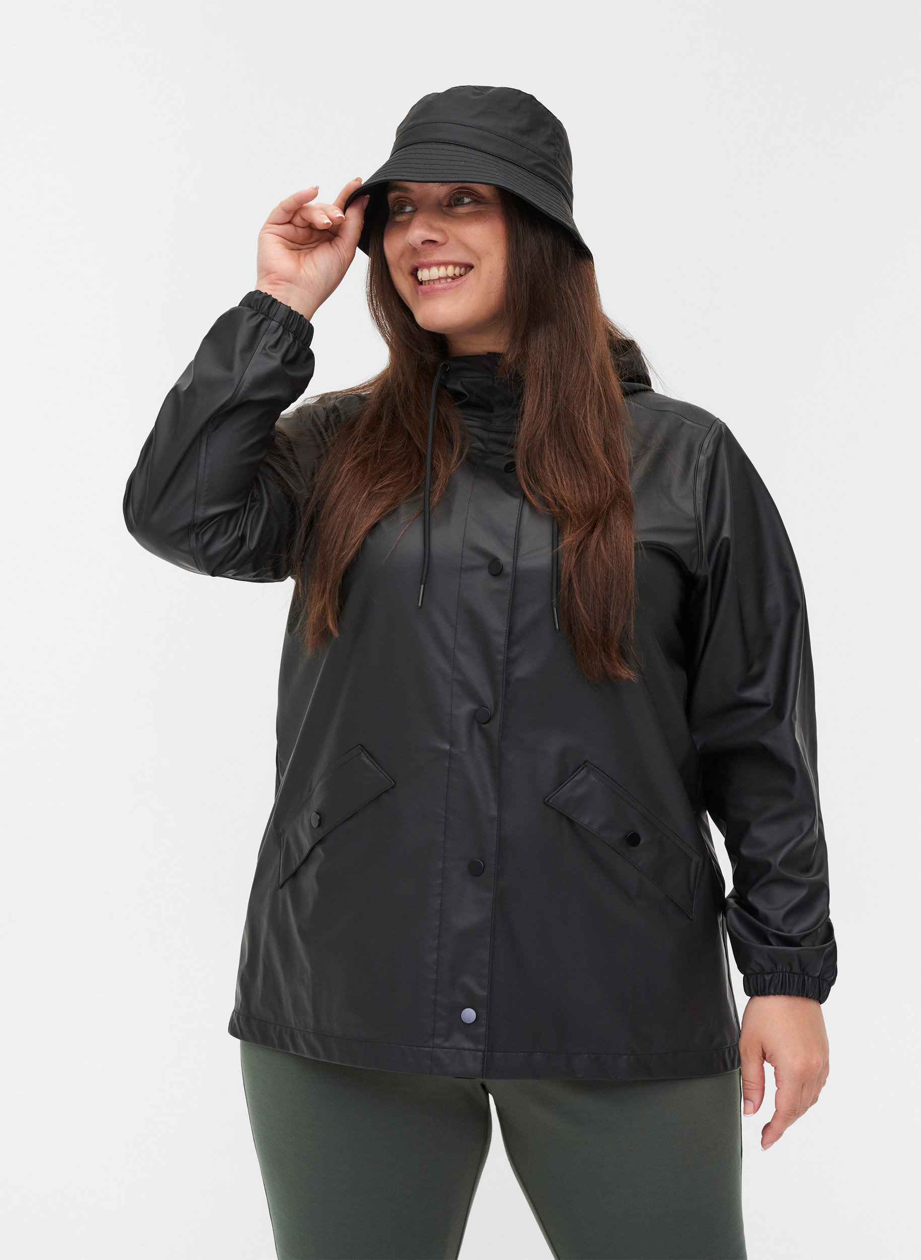 Solid-coloured rain hat - Black 