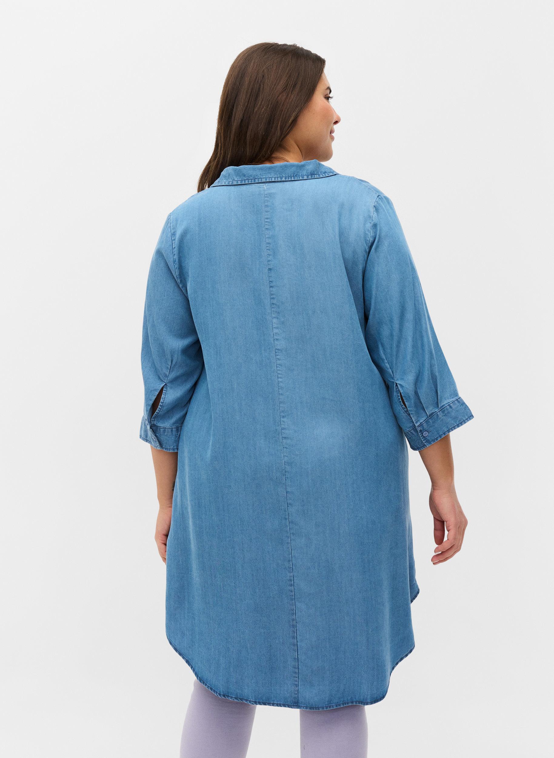 Tunic with 3/4 sleeves, Blue denim, Model image number 1