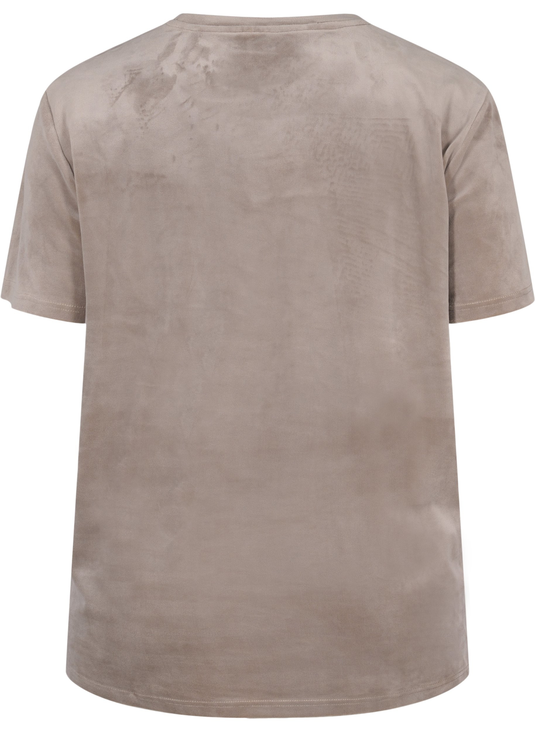 Short-sleeved velour t-shirt - Grey 