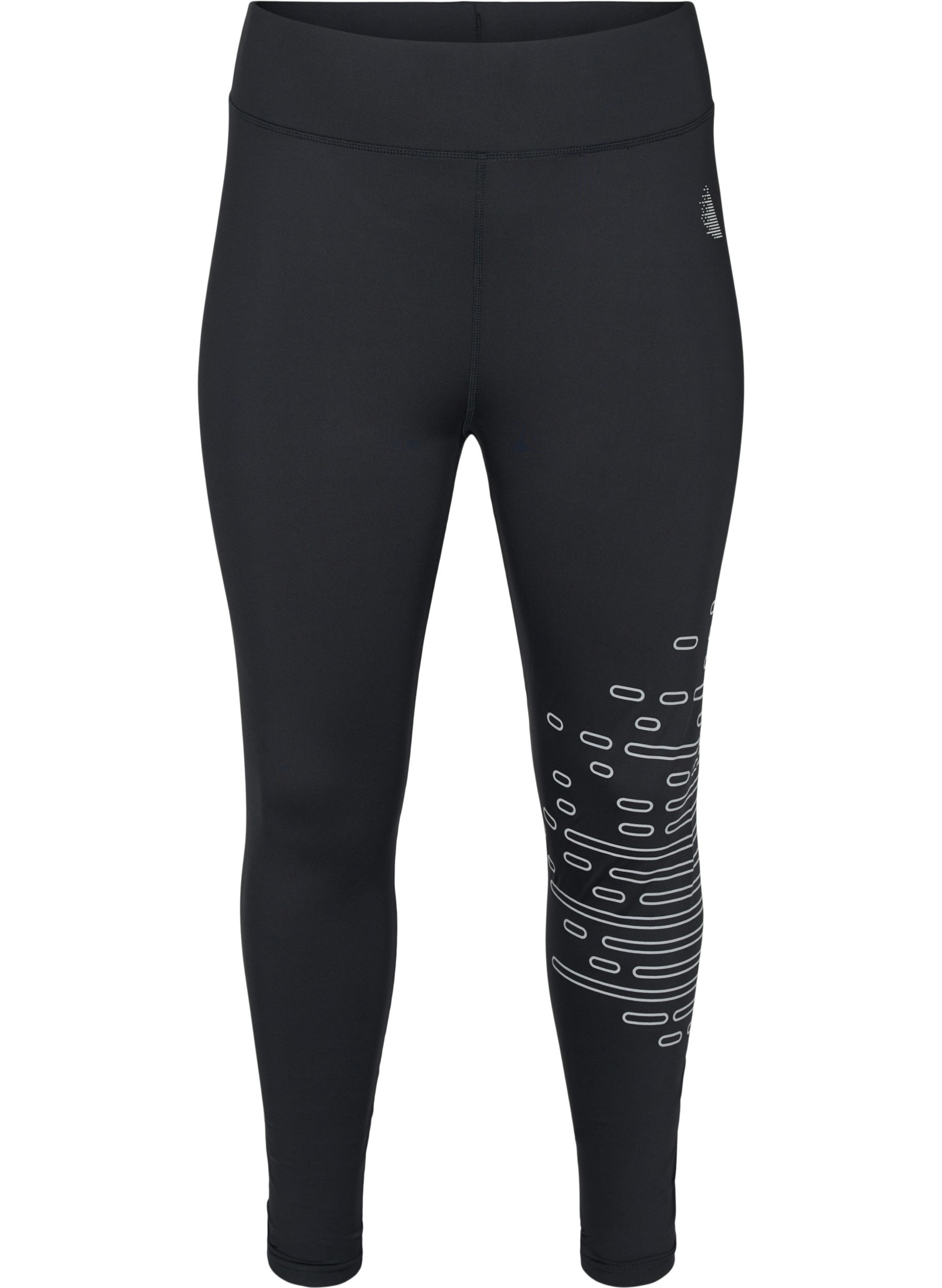 Cropped reflective gym leggings - Black 