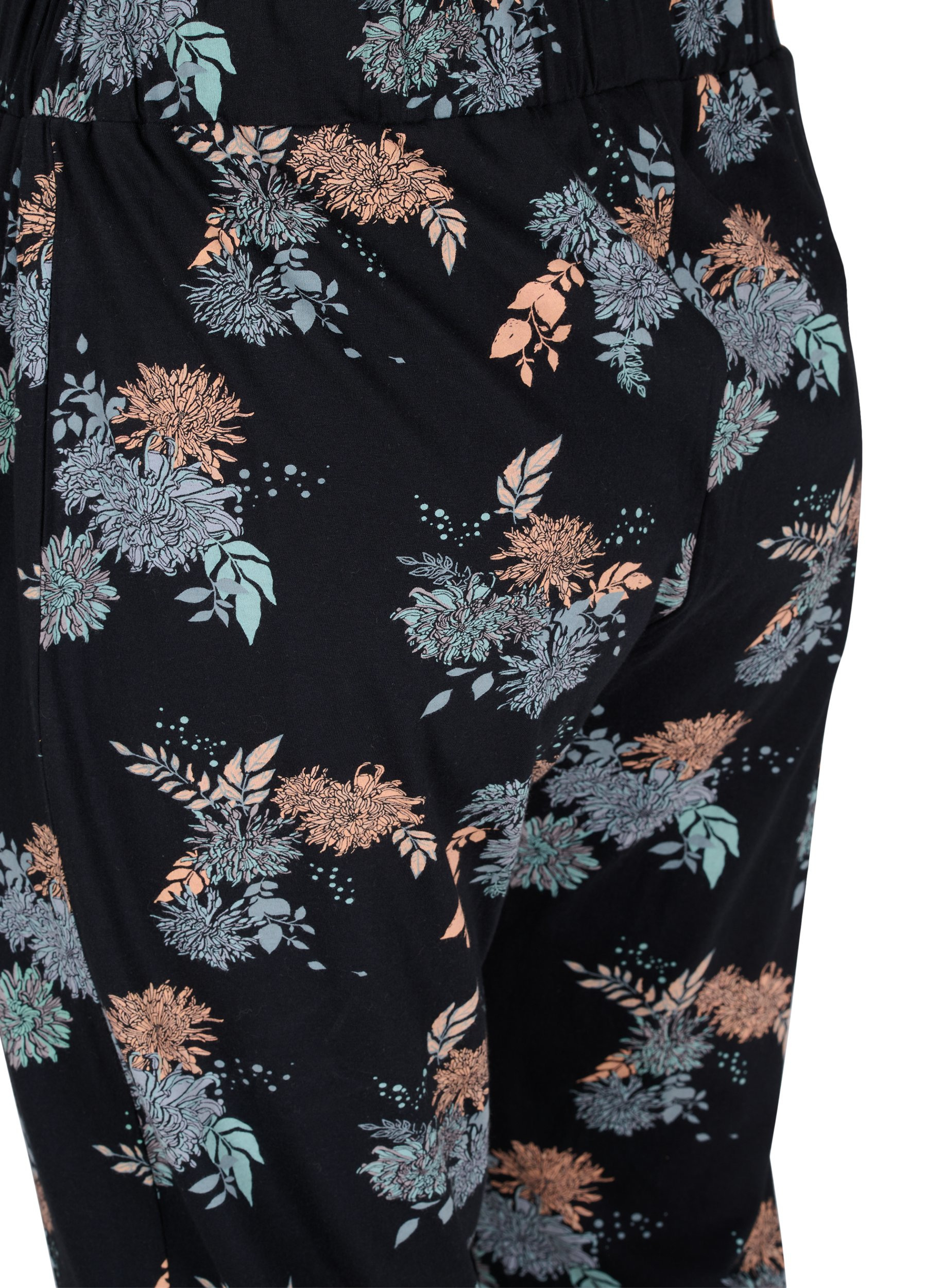 Cotton night trousers with floral print 