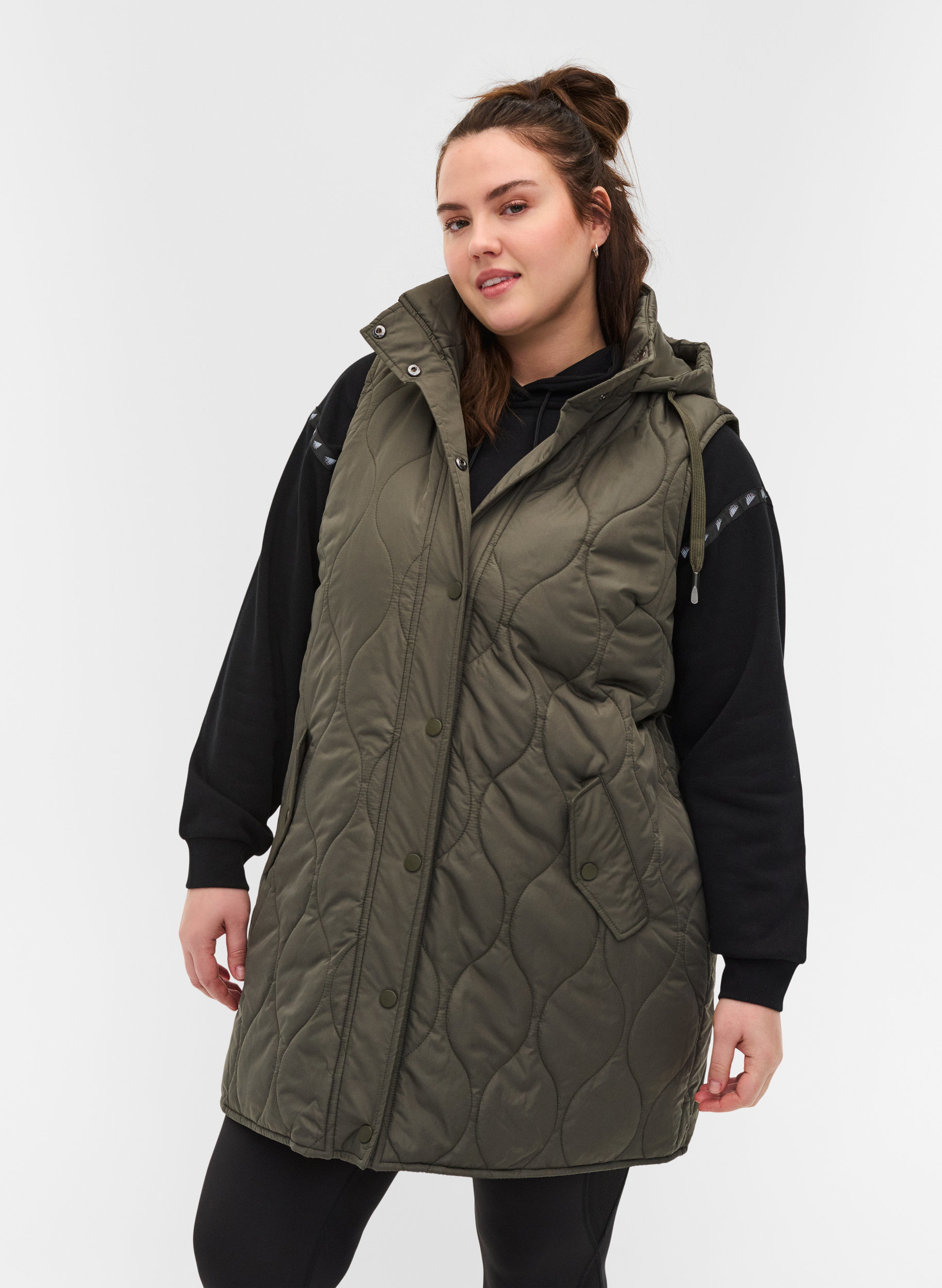 Green plus size vest Clearance