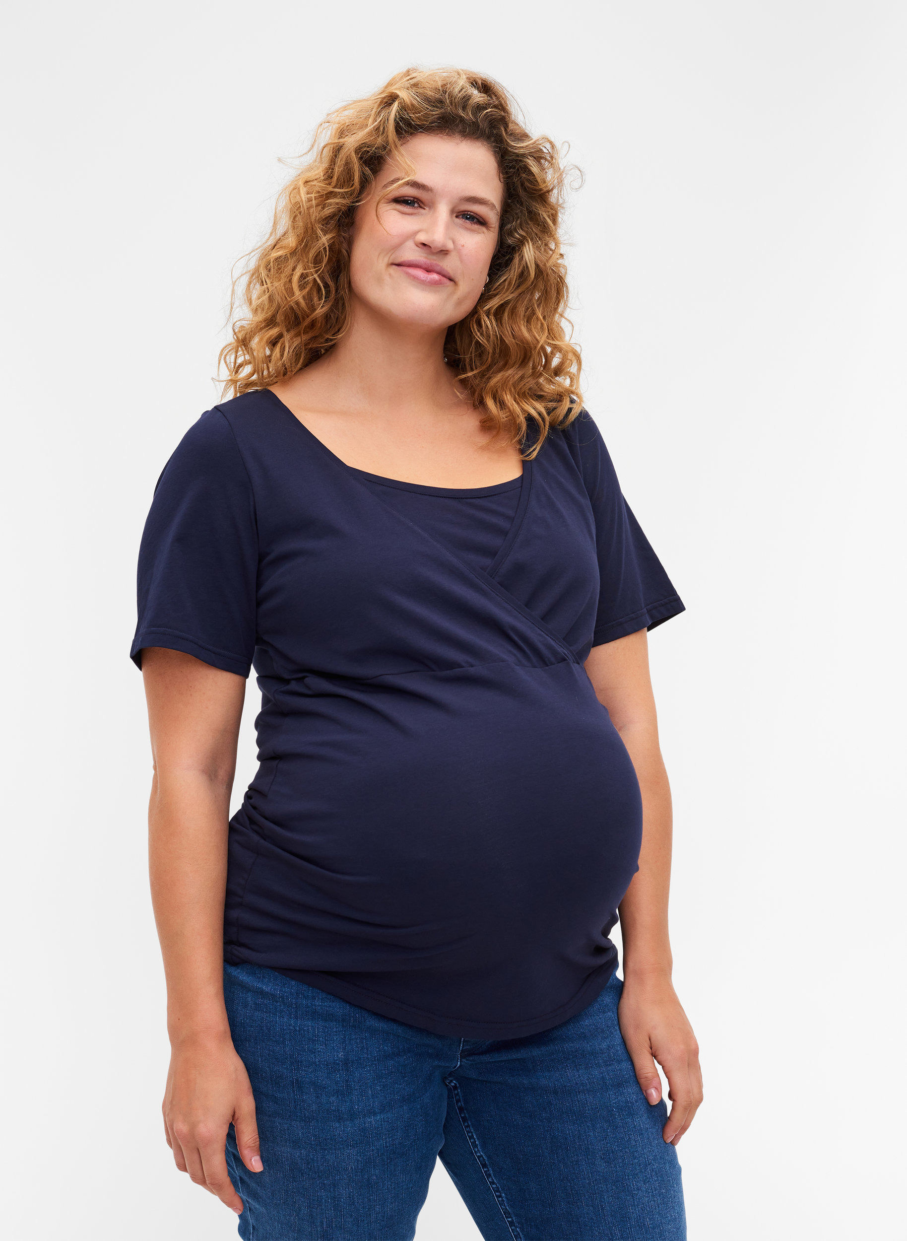 Maternity T-shirt in cotton - Blue - Sz ...