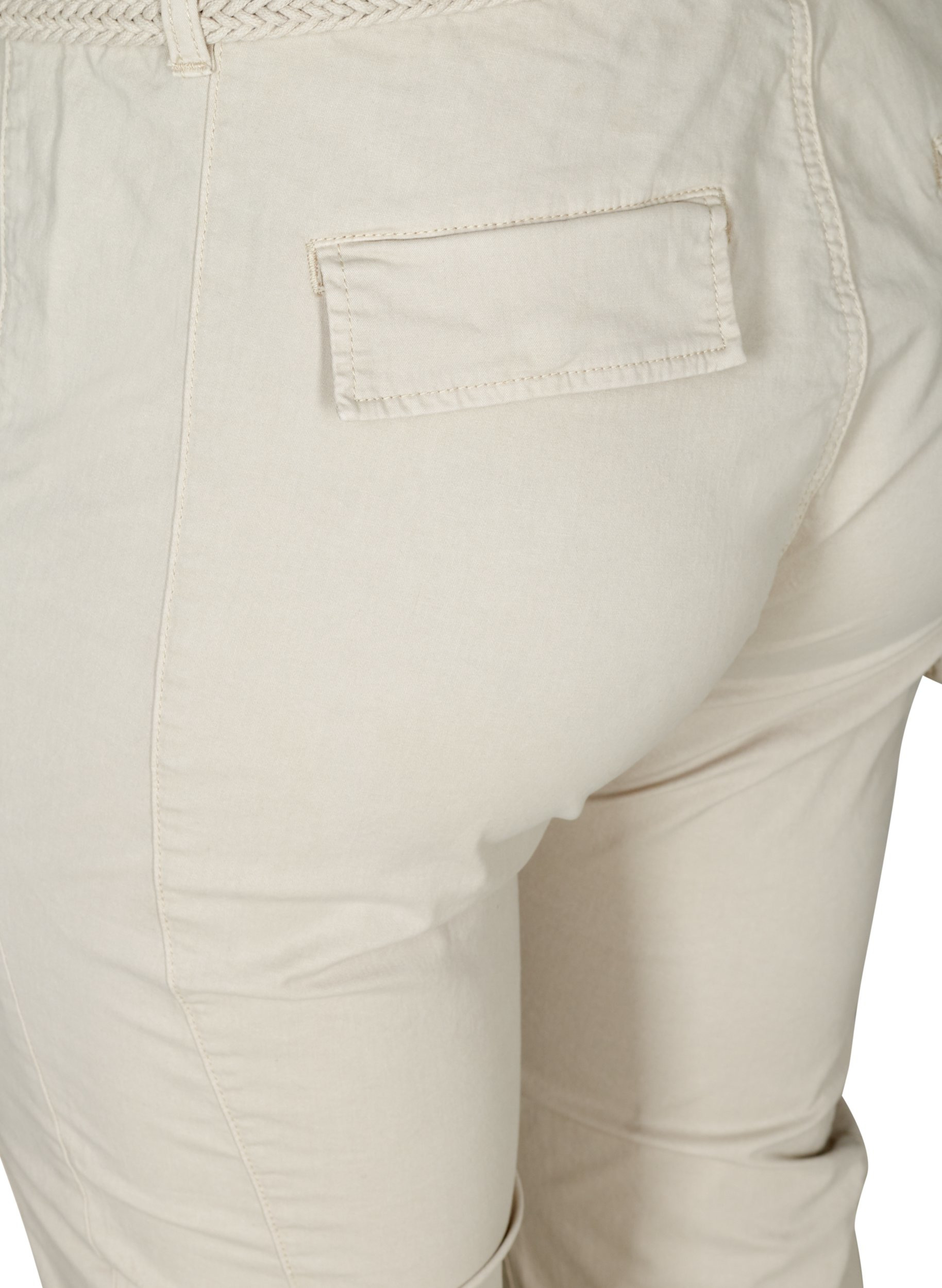 Capri trousers with a belt in cotton 