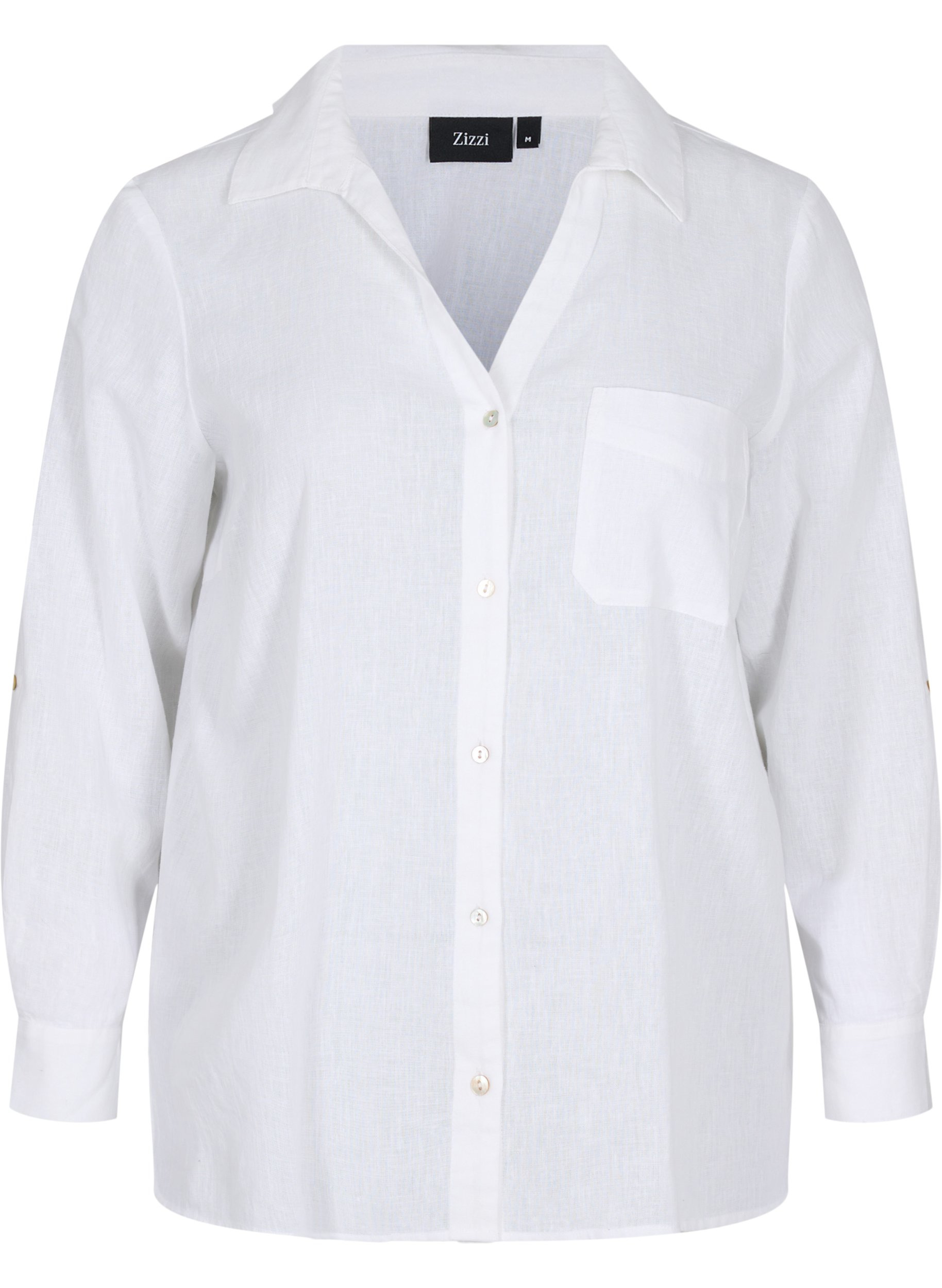 Blouse with 3/4-length sleeves and buttons, White, Packshot