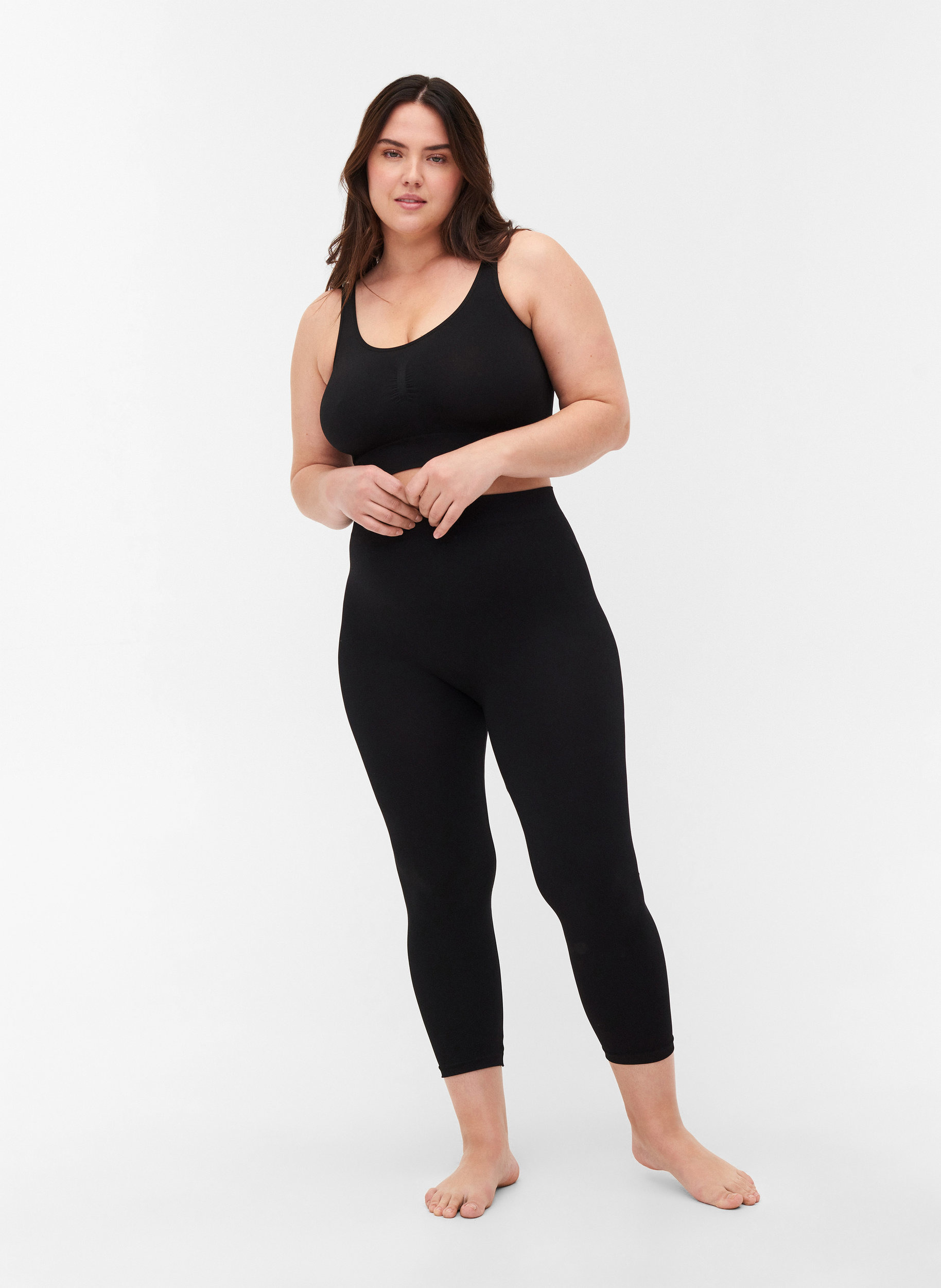 Seamless 3/4 leggings - Black - Sz. 42 