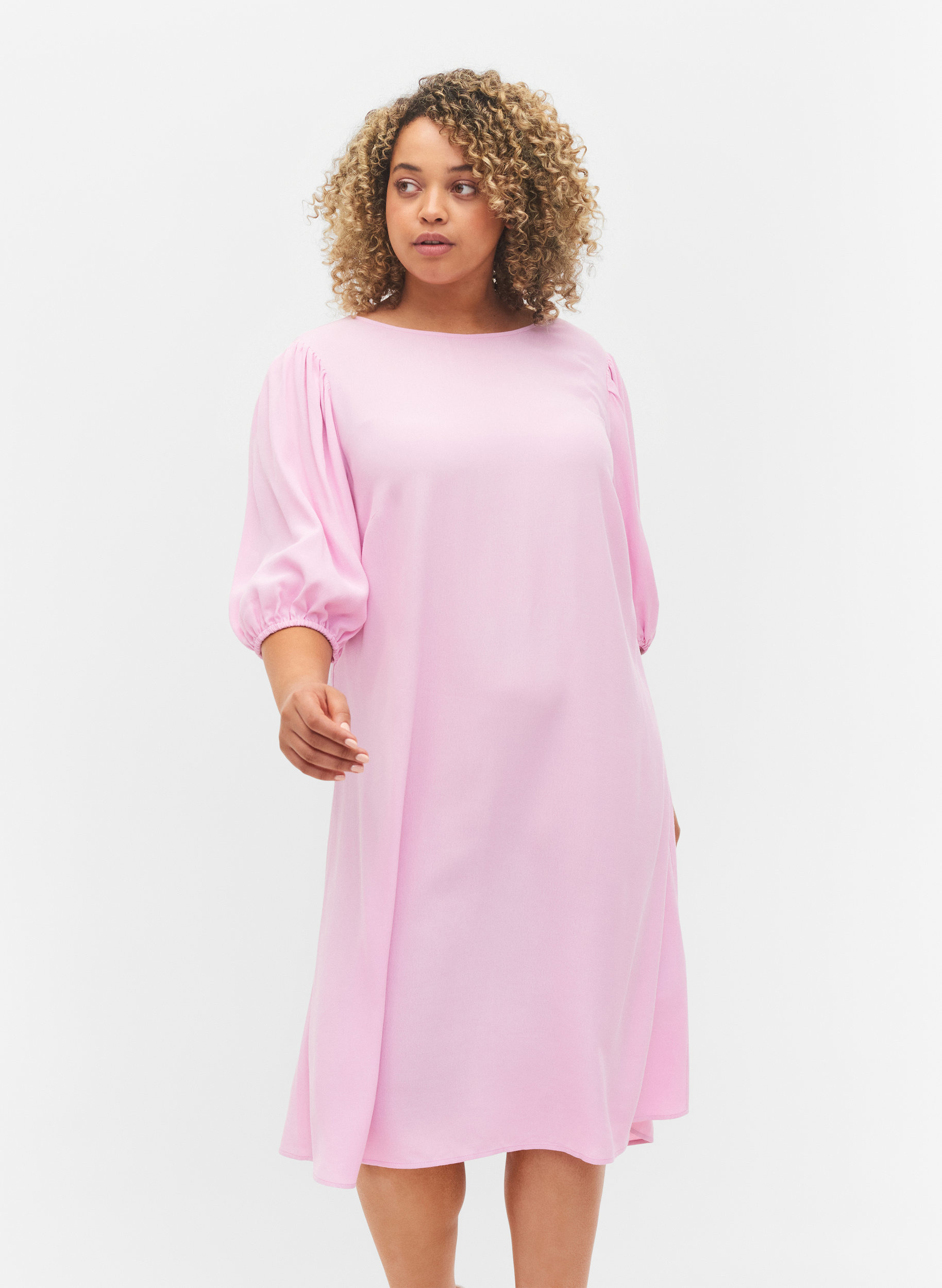 Viscose dress with back detail - Purple 