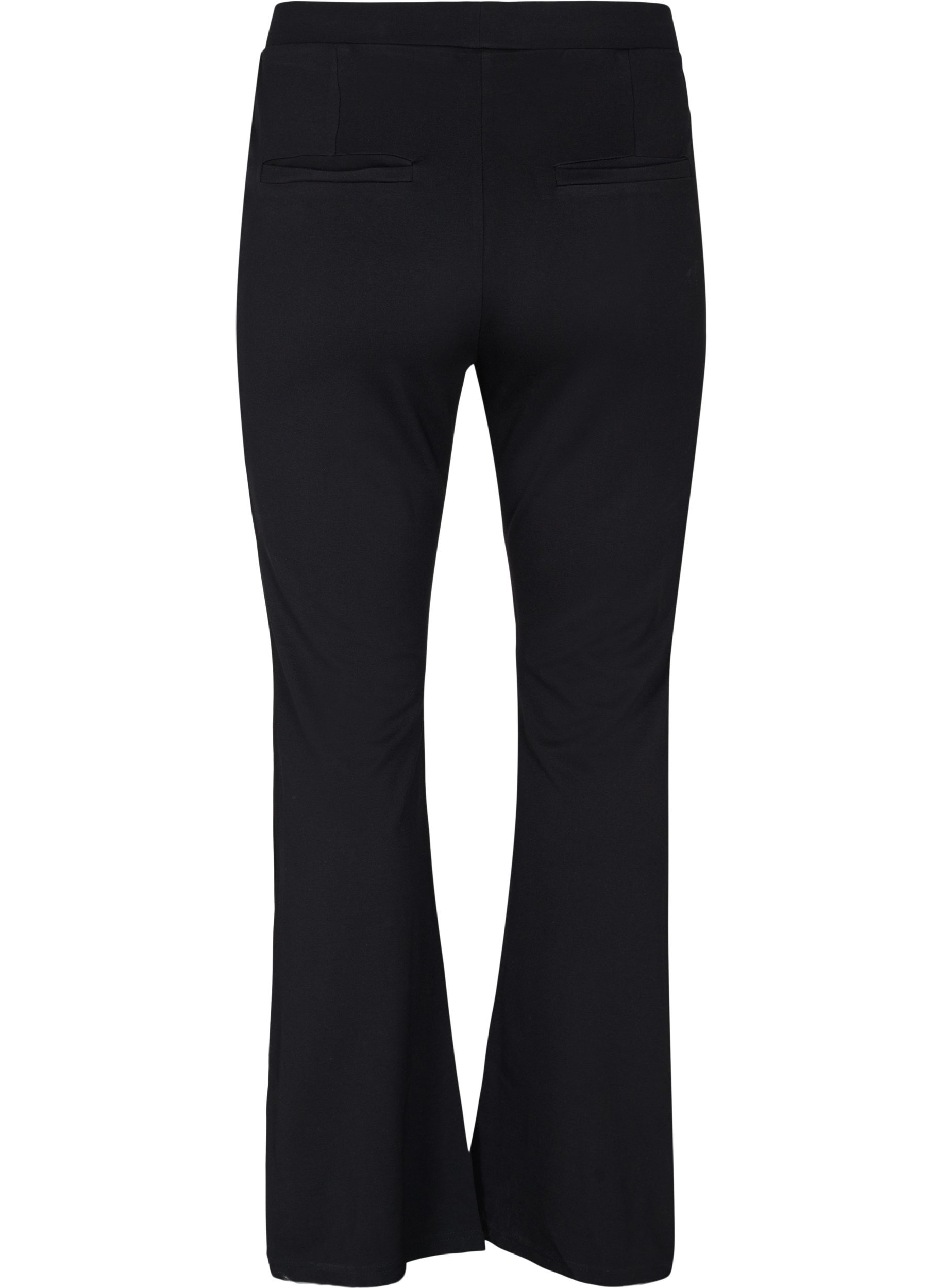Flared trousers with slits at the front 
