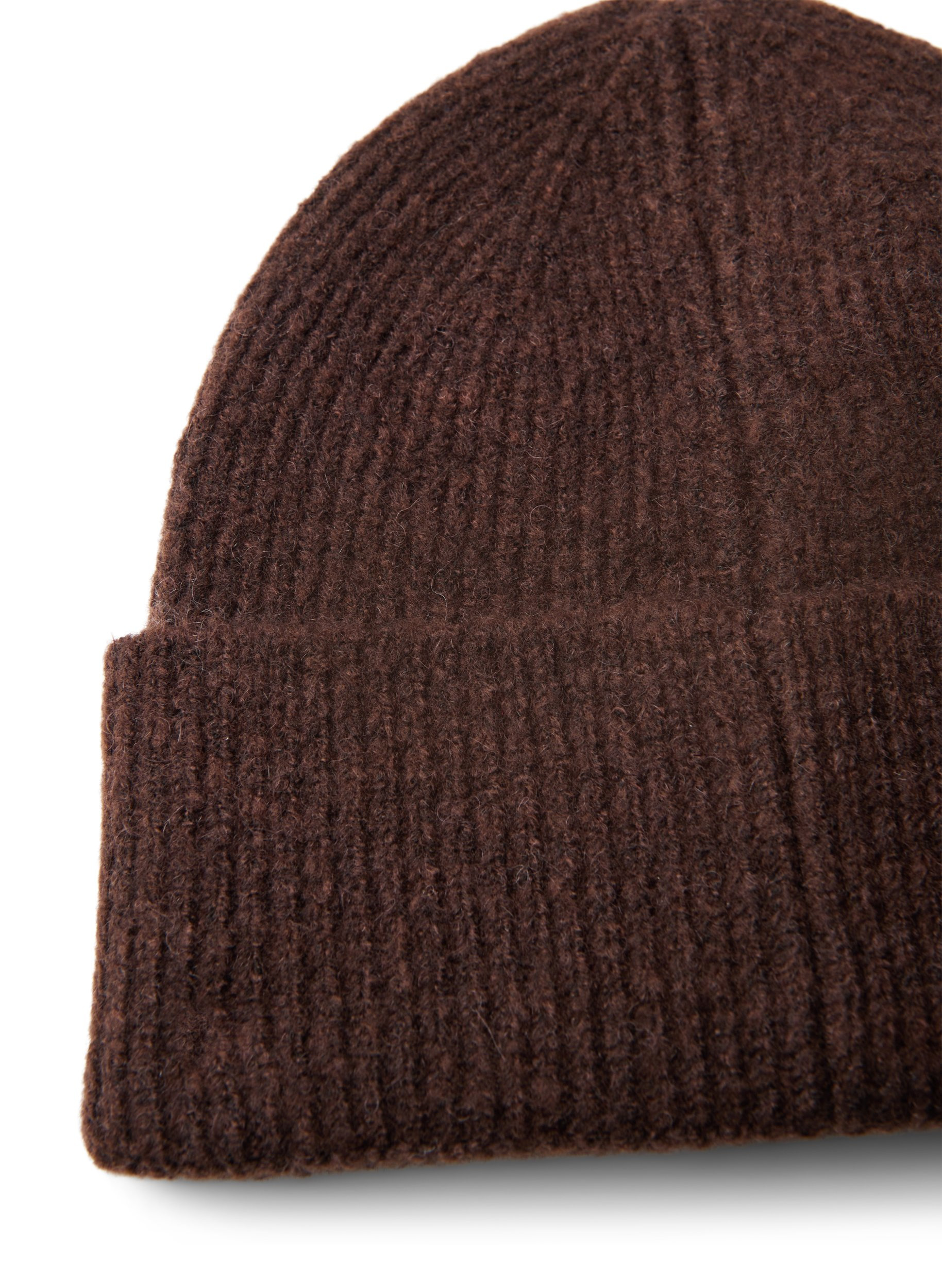 Knitted beanie with wool - Brown 
