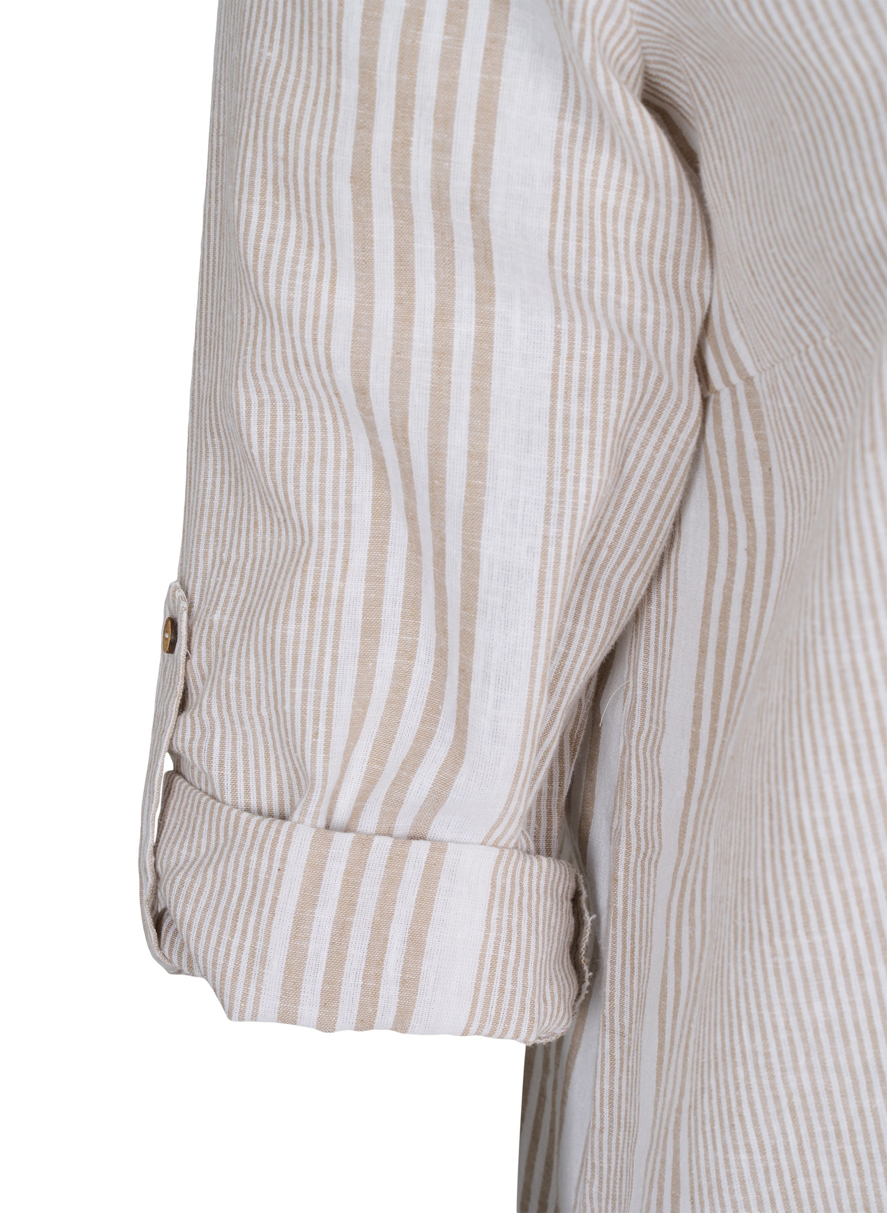 Dress with V neckline and collar, White Taupe Stripe, Packshot image number 3