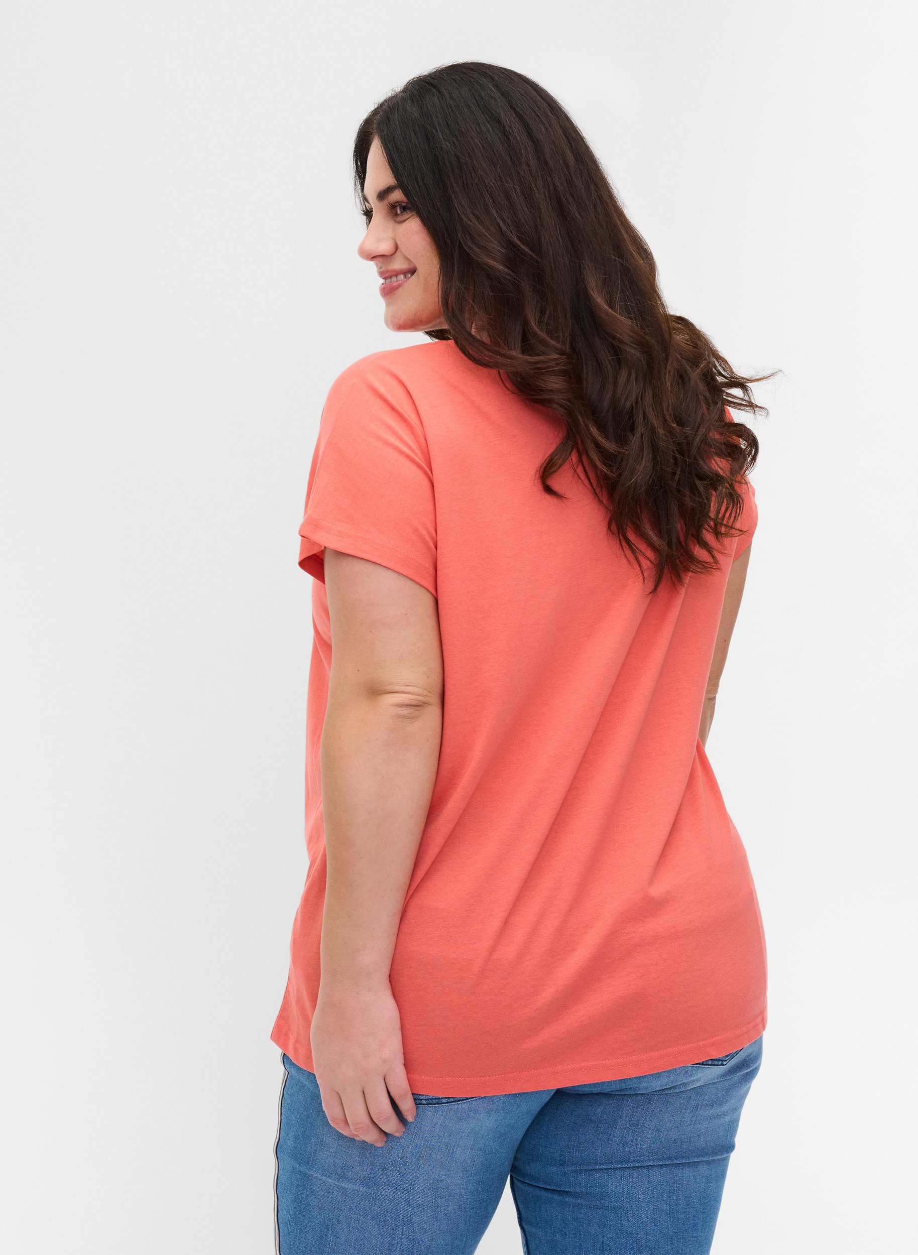 Cotton mix t-shirt, Living Coral, Model image number 1