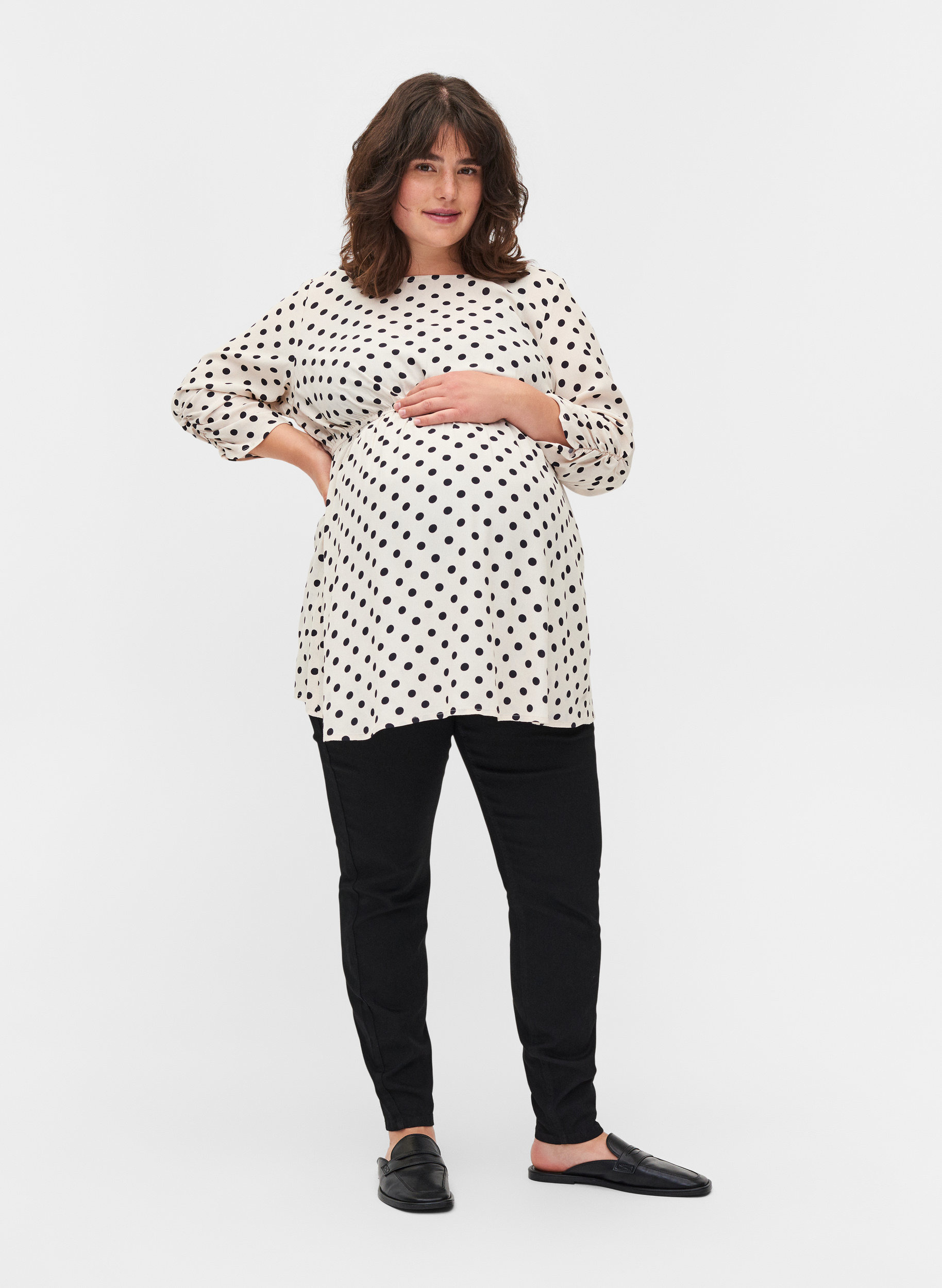 Maternity blouse in viscose and dot 