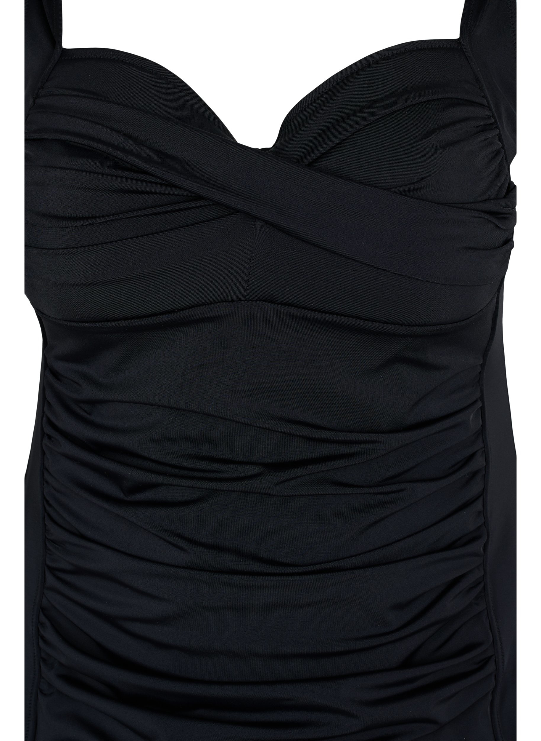Tankini with a drape front, Black, Packshot image number 2