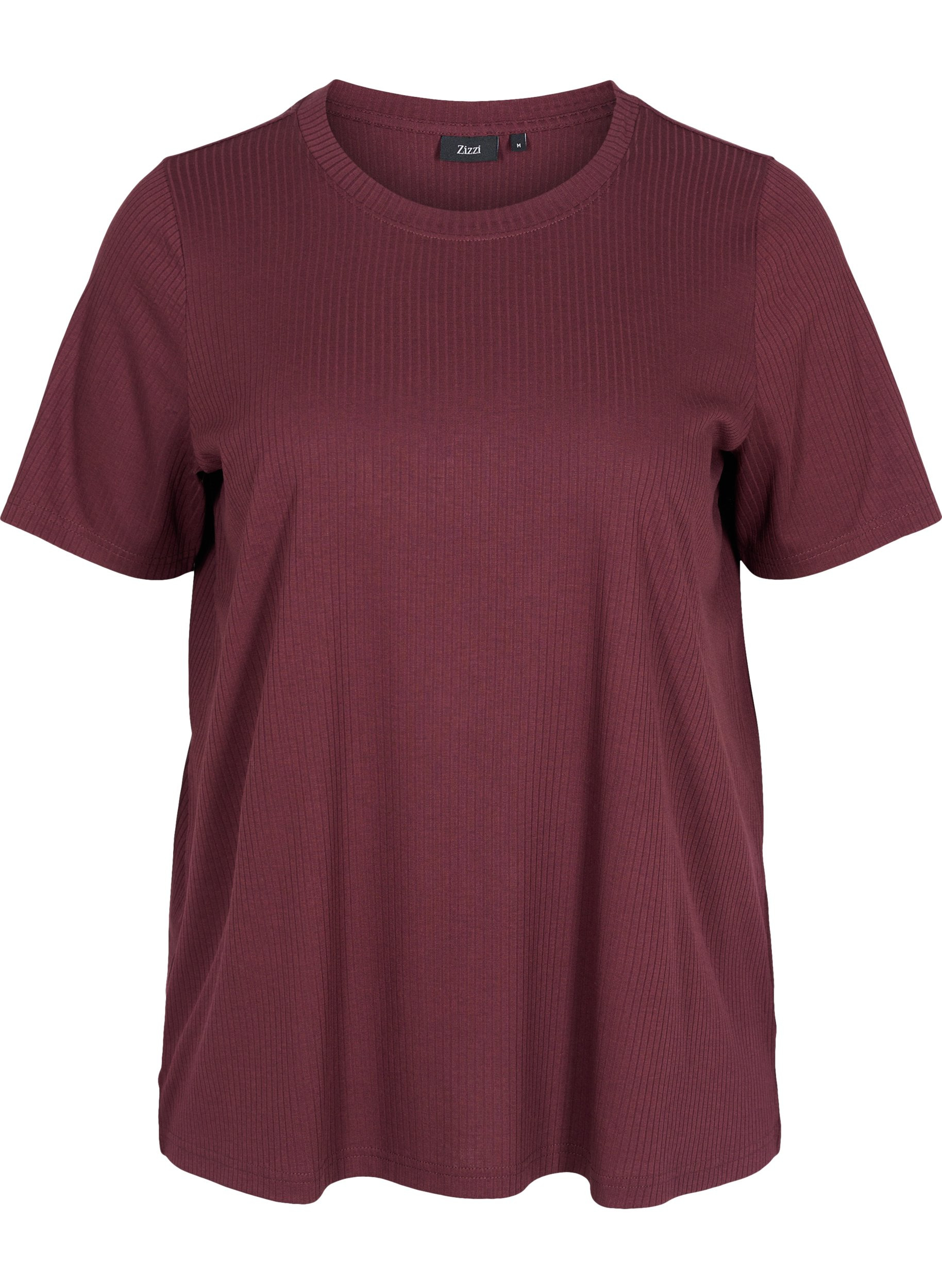 Short-sleeved t-shirt in ribbed fabric, Vineyard Wine, Packshot